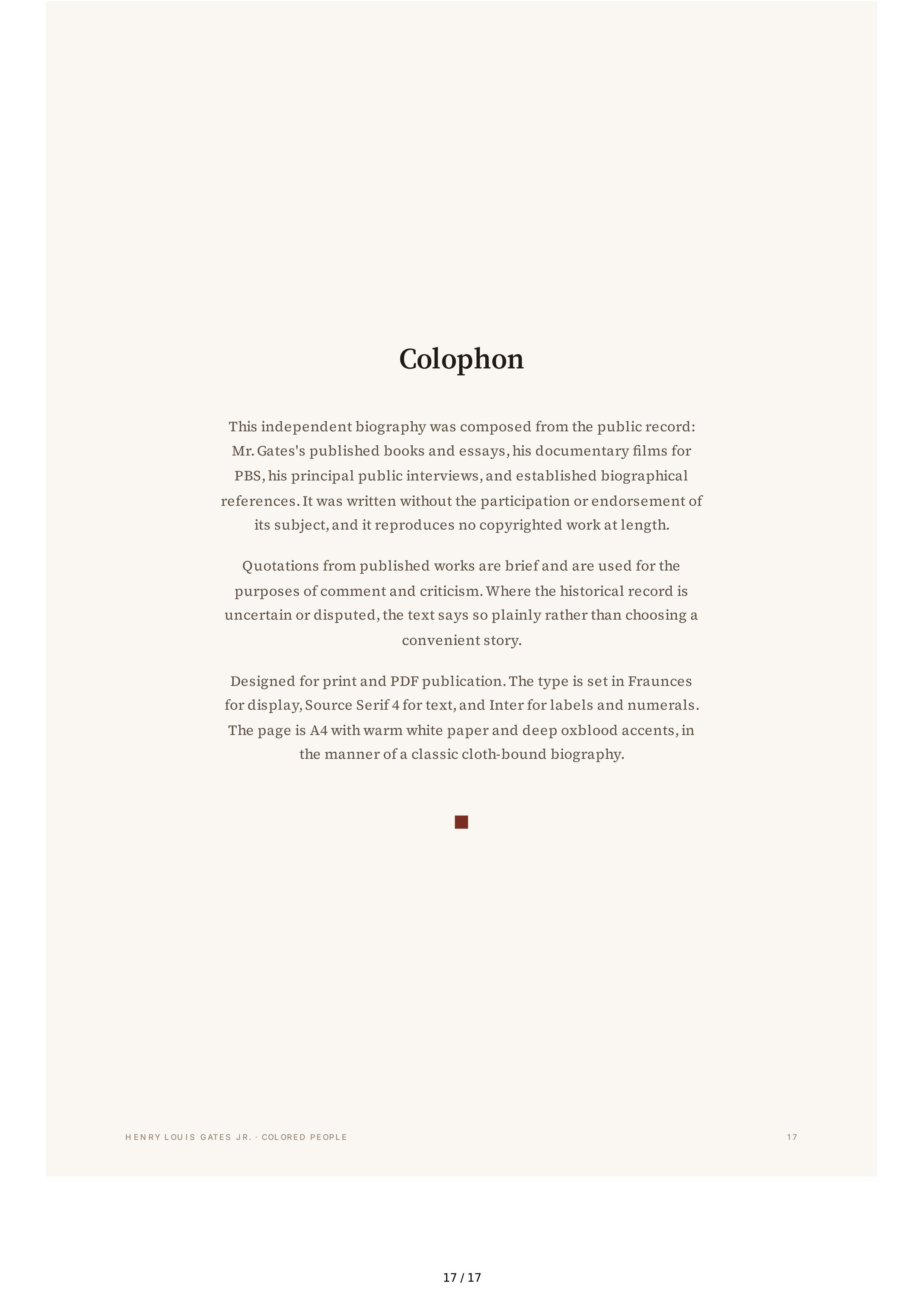 Henry Louis Gates Jr. Colored People A Memoir Biography — page 17