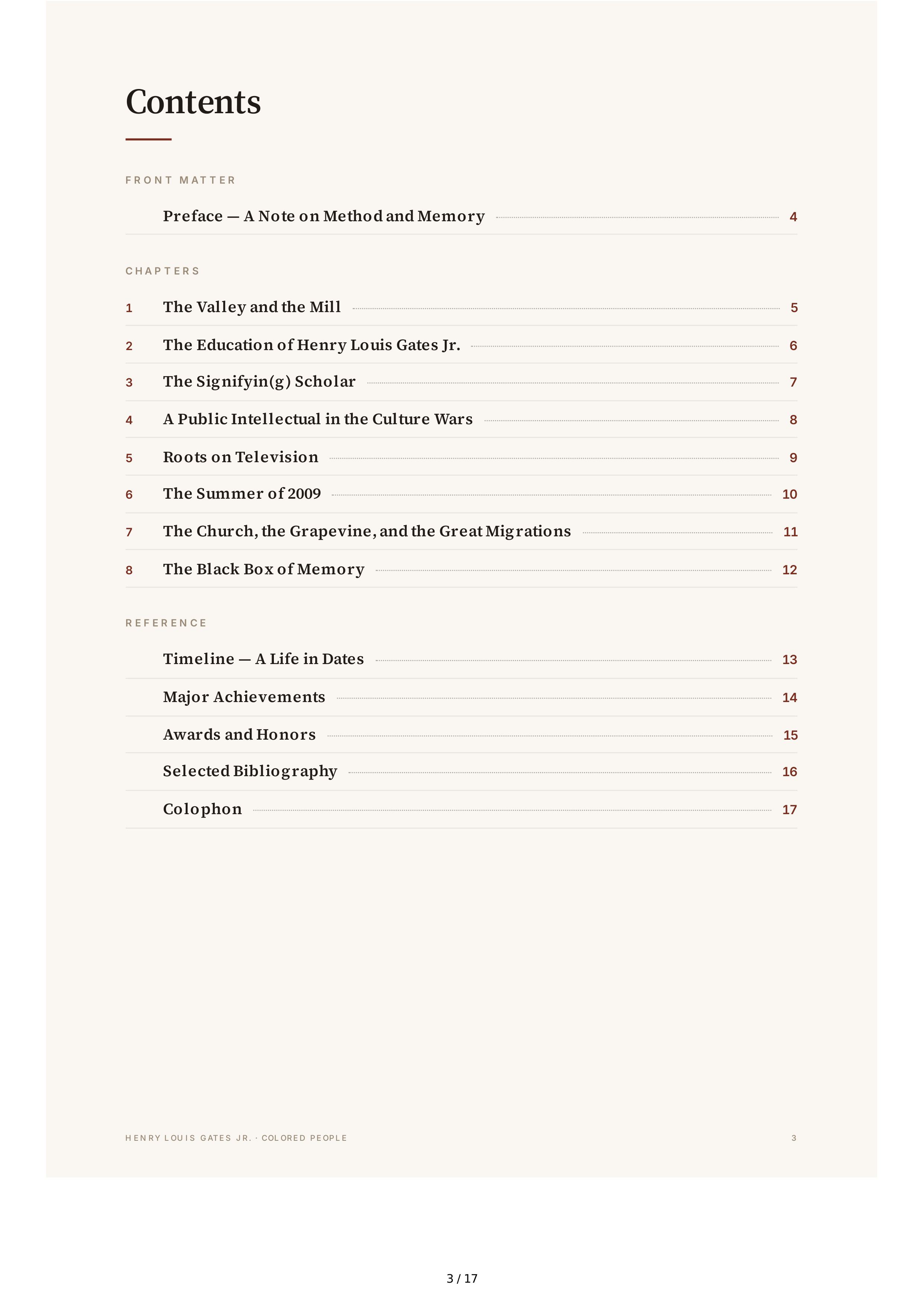 Henry Louis Gates Jr. Colored People A Memoir Biography — page 3