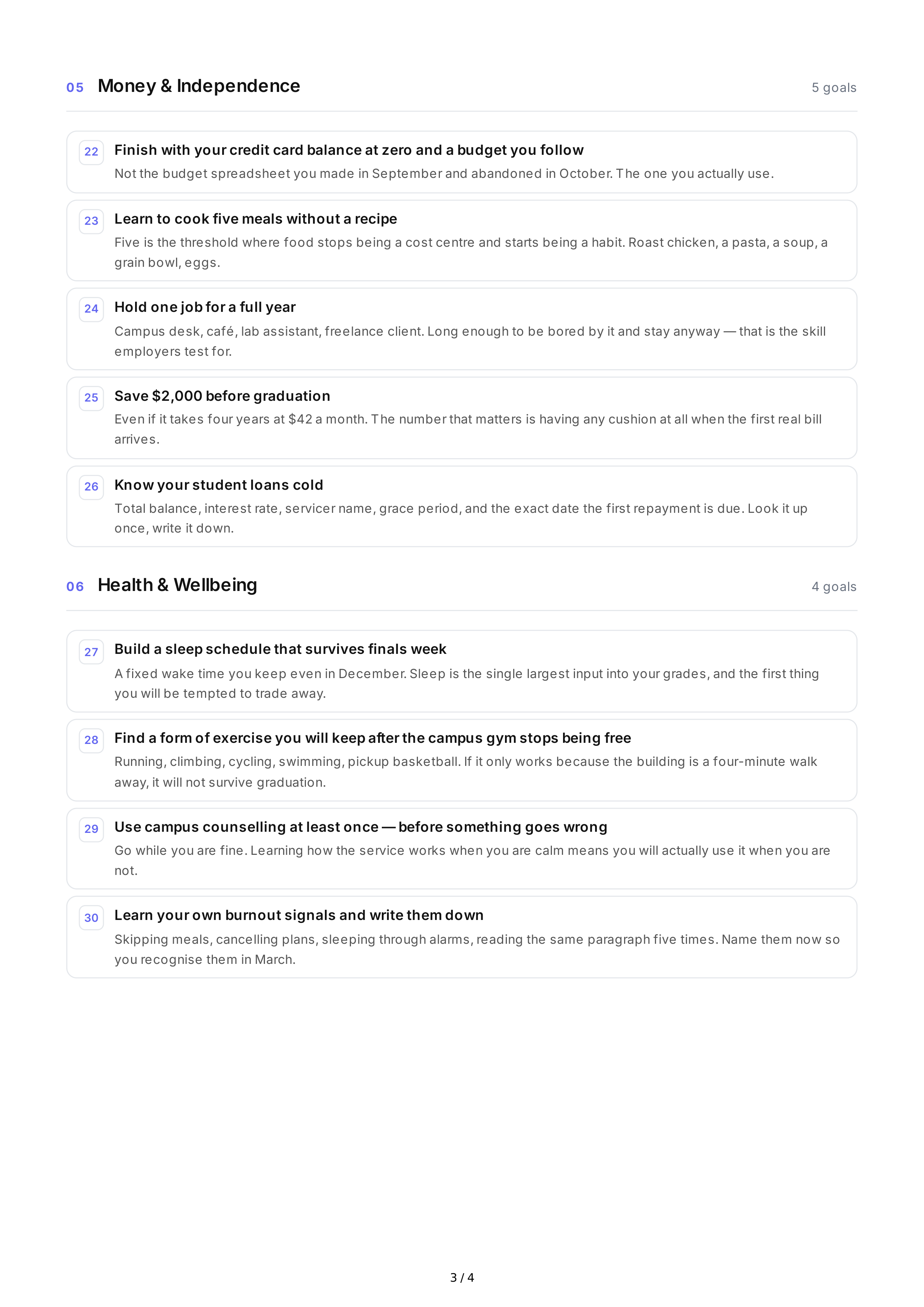 Higher Education Life Goals — page 3