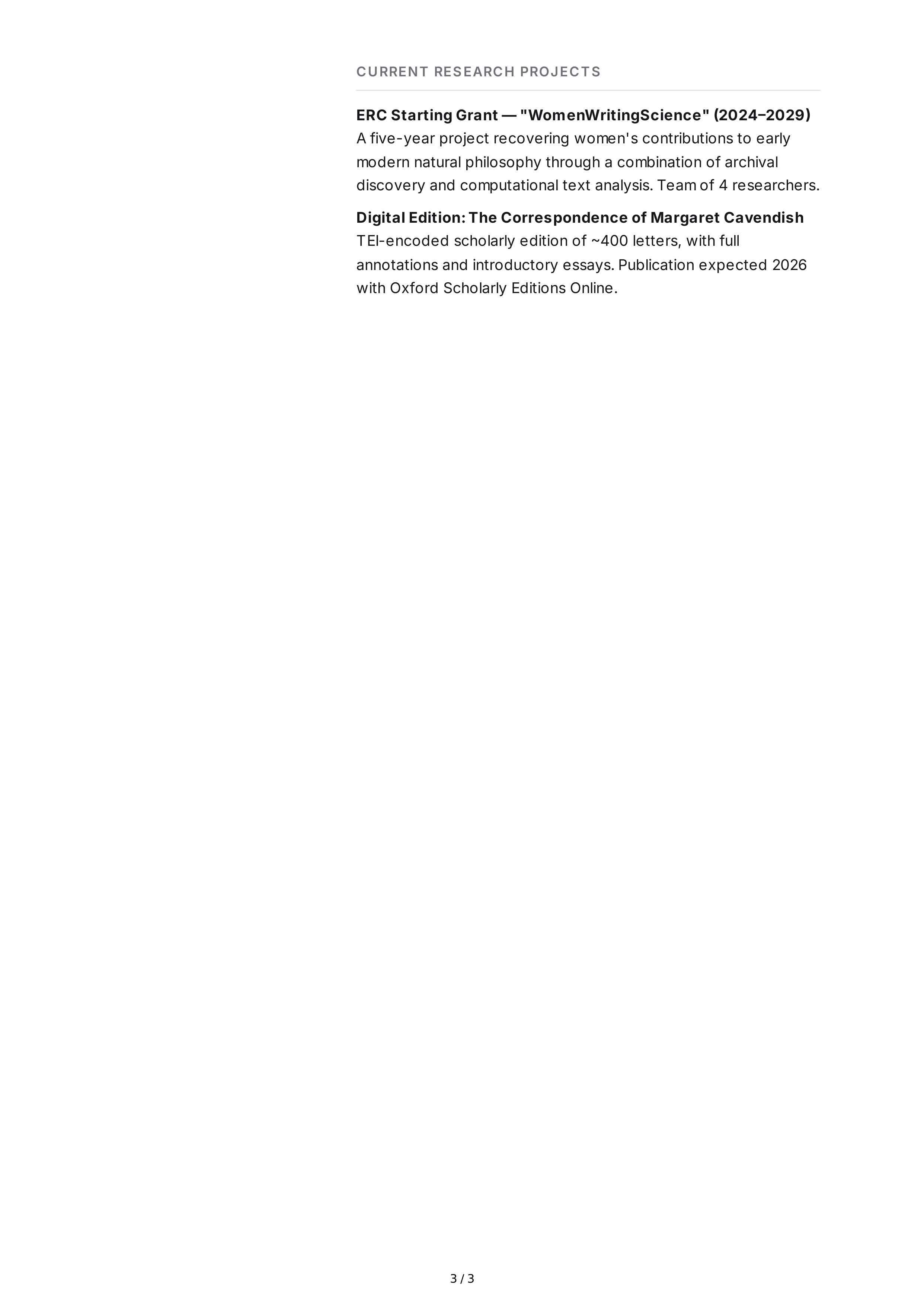 Historian CV — page 3