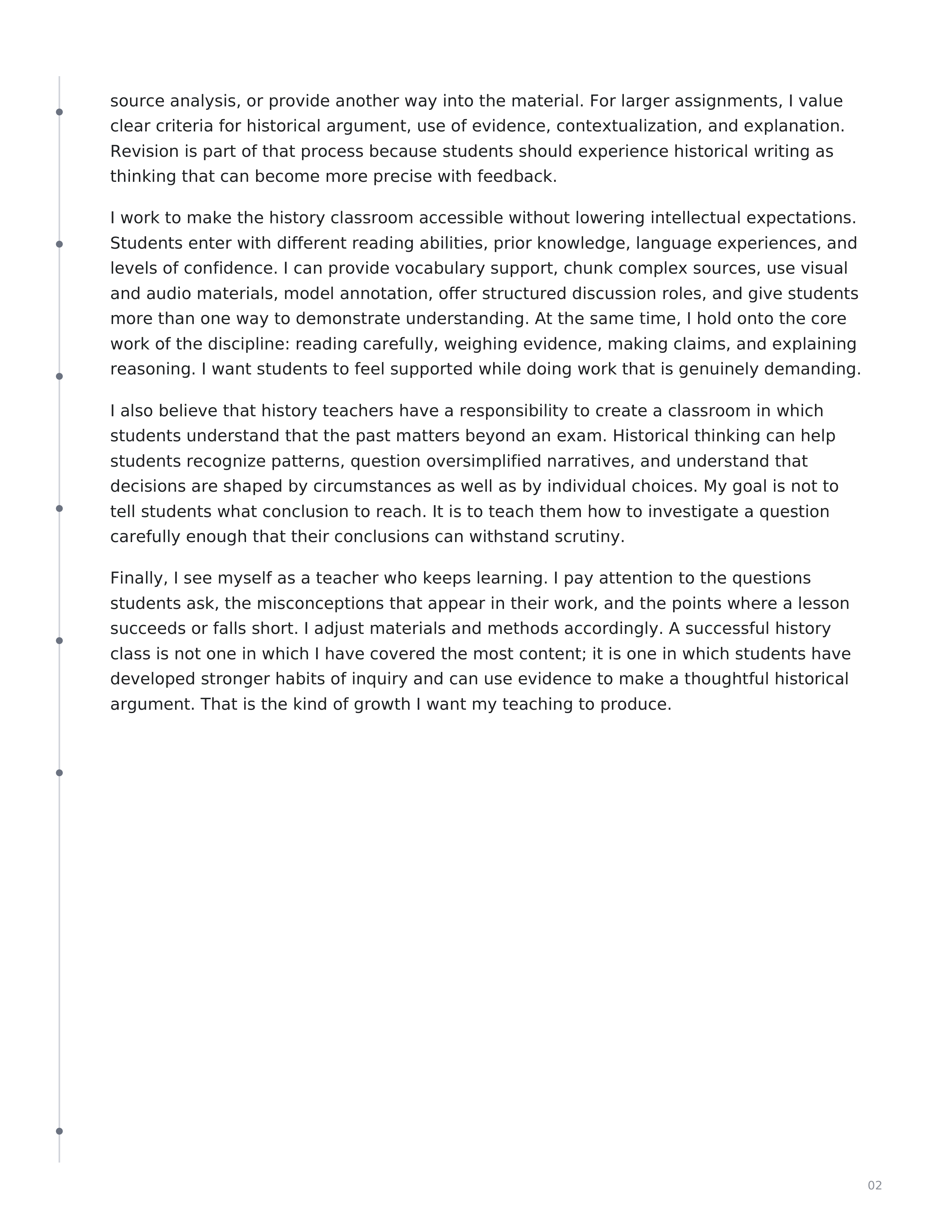 History Teacher Teaching Philosophy — page 2