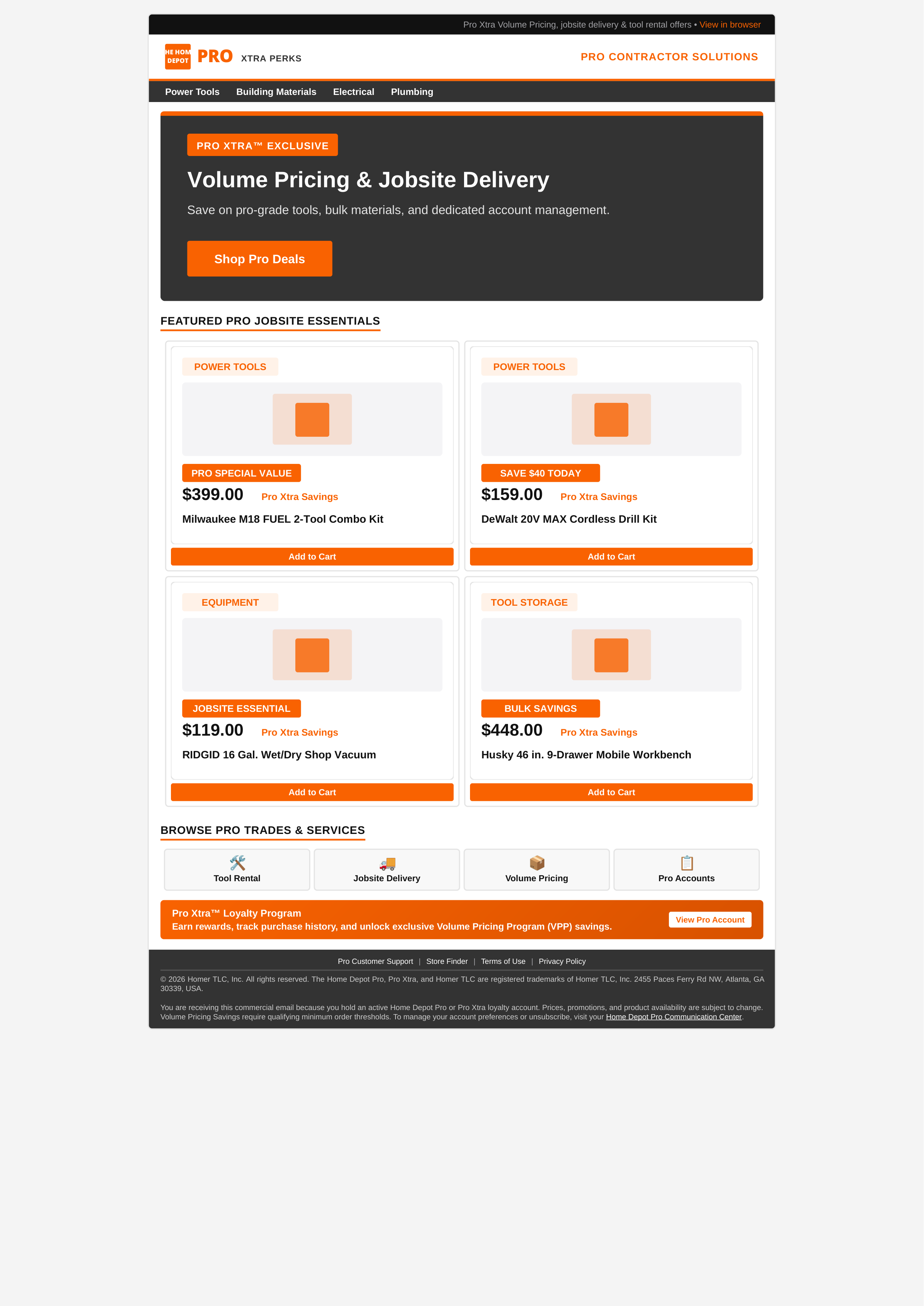 Home Depot Pro Email Newsletter — page 1