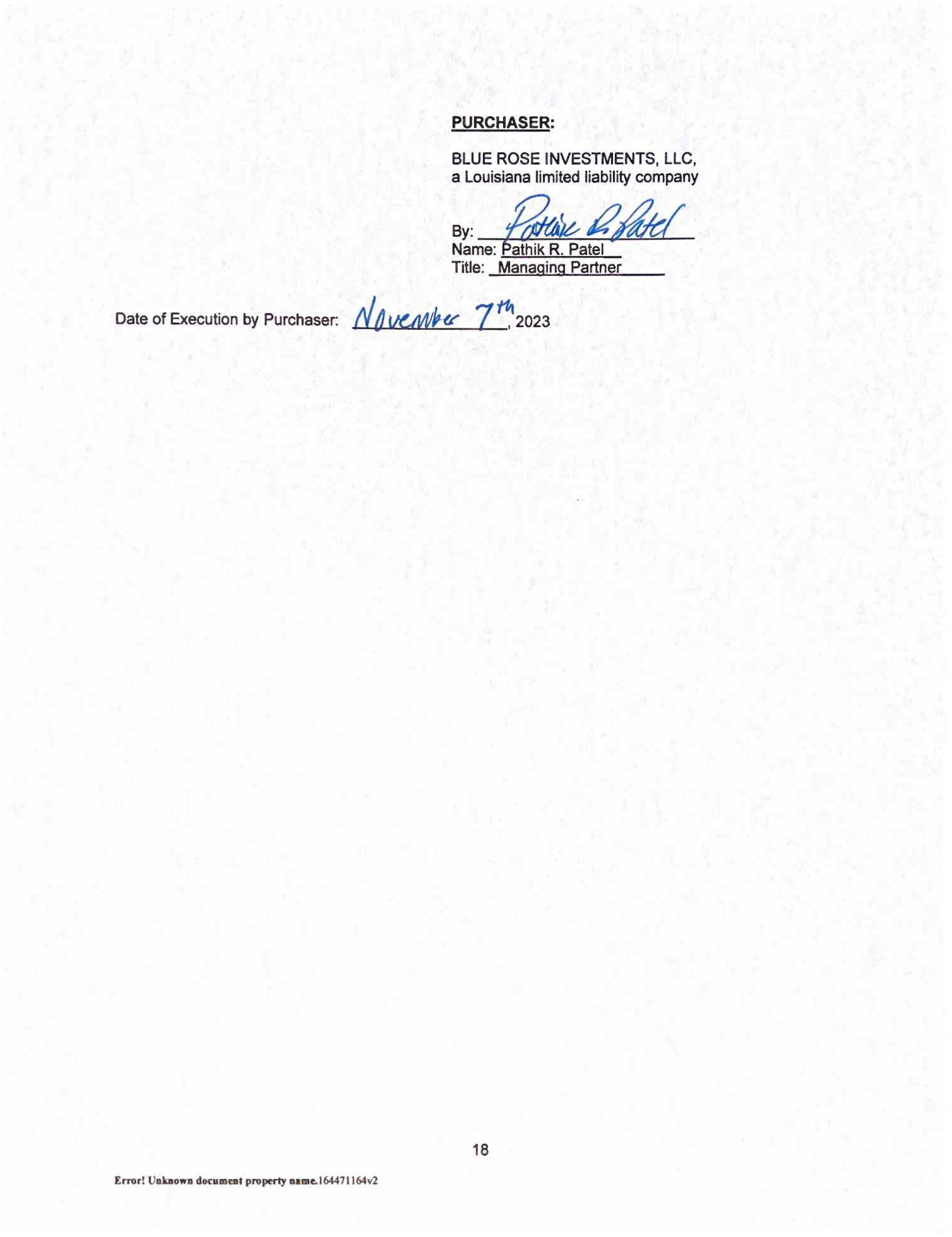 Home Depot Purchase and Sale Agreement — page 18