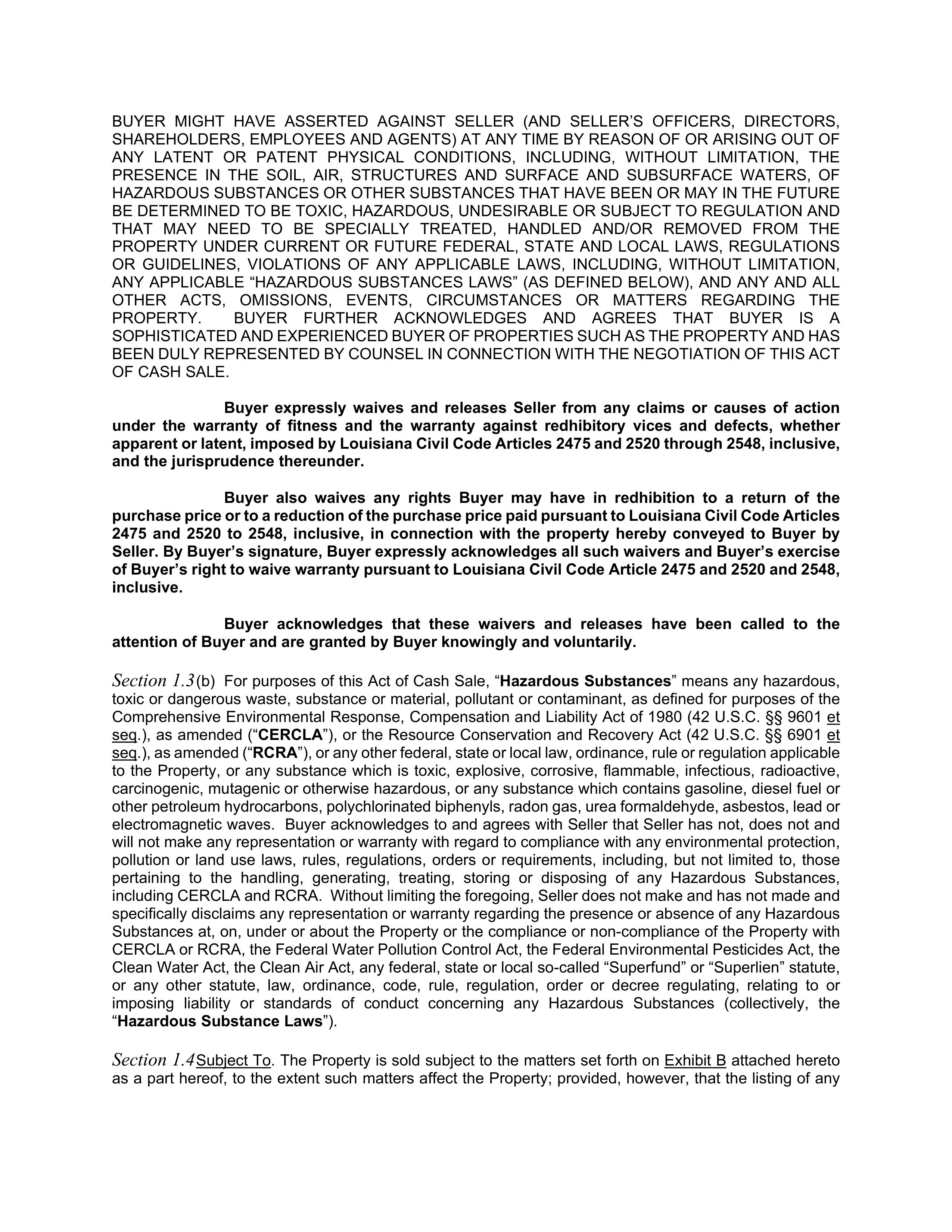 Home Depot Purchase and Sale Agreement — page 23
