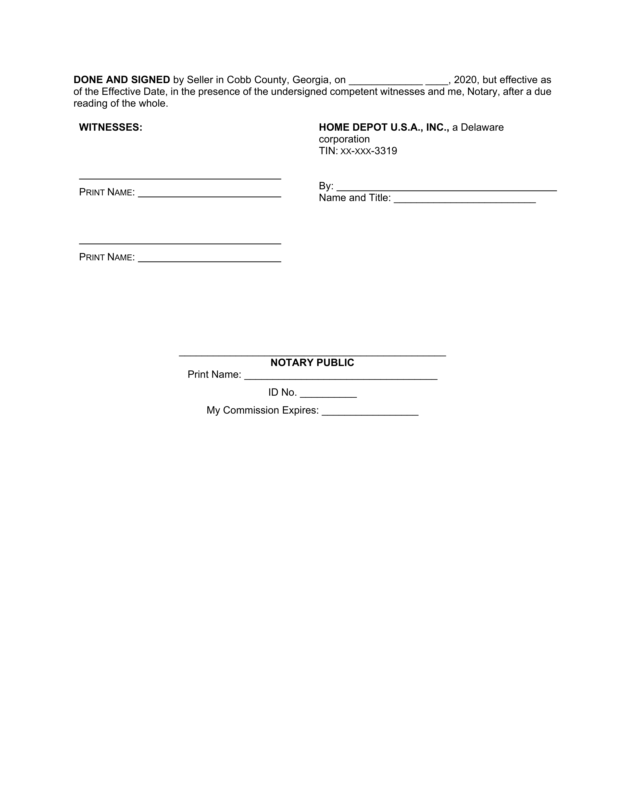Home Depot Purchase and Sale Agreement — page 25