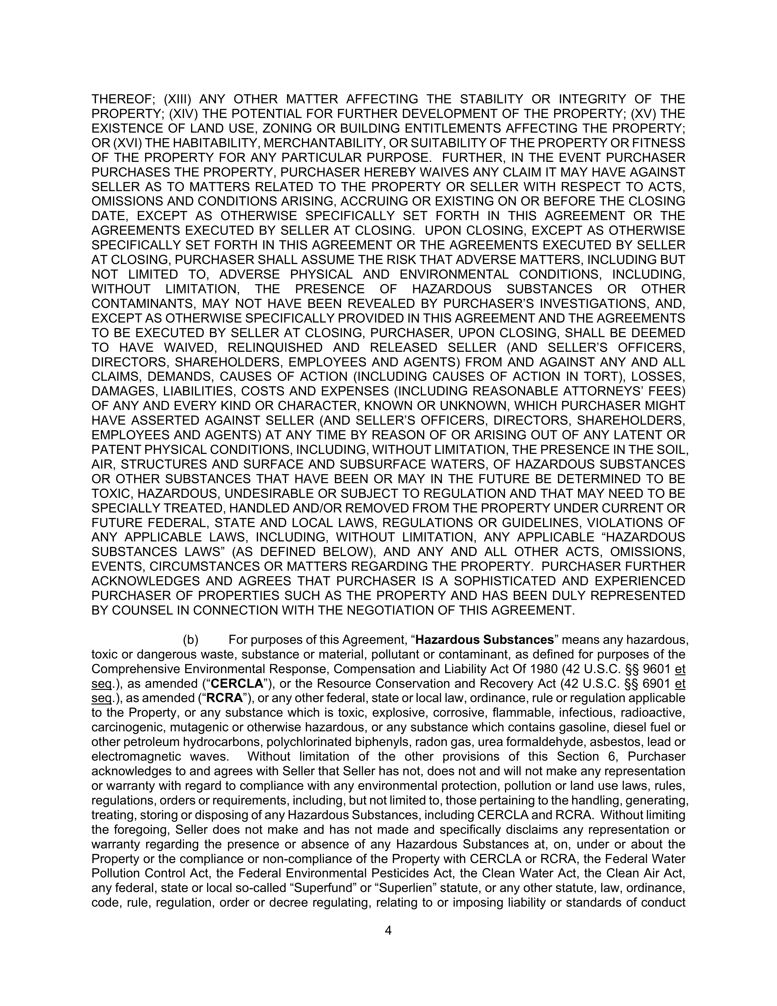 Home Depot Purchase and Sale Agreement — page 4