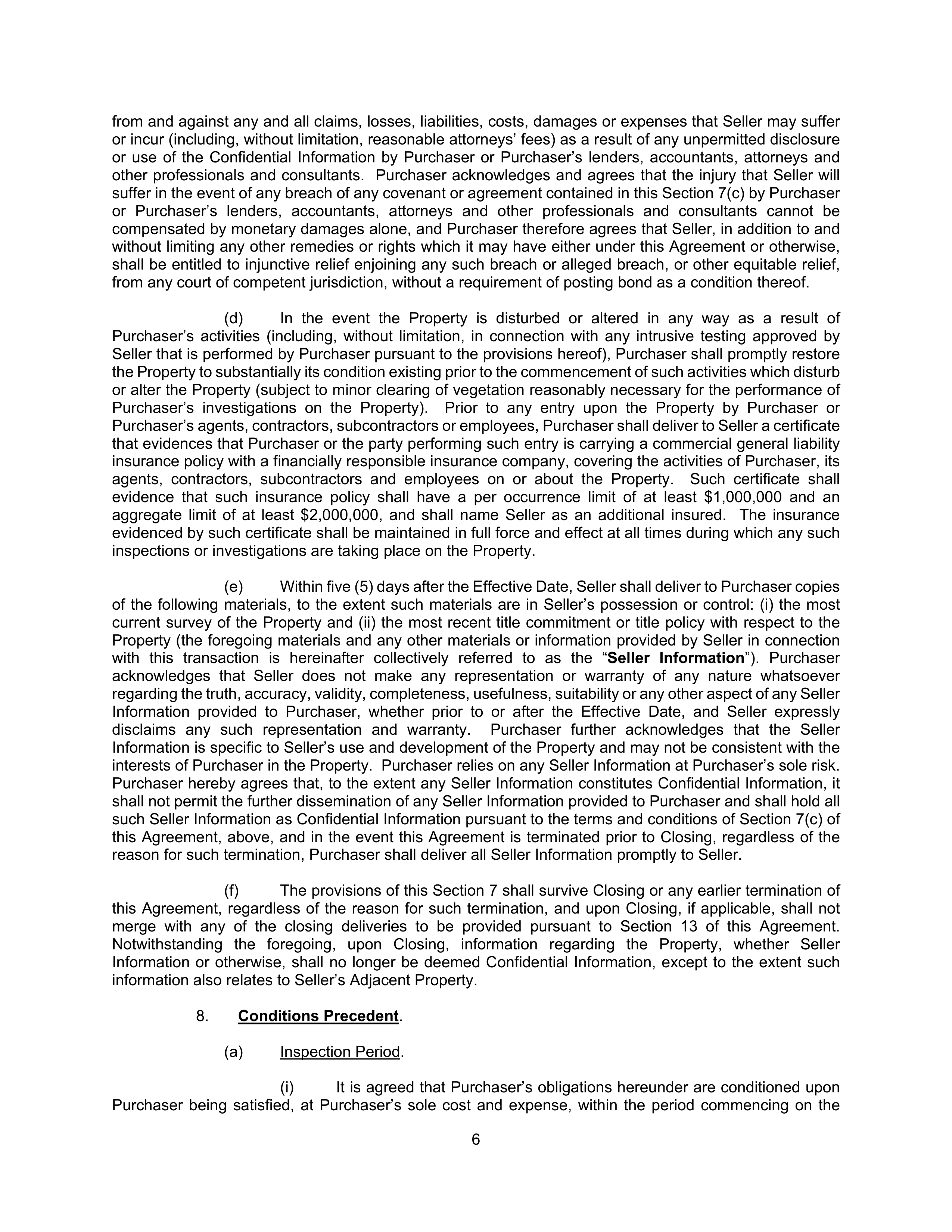 Home Depot Purchase and Sale Agreement — page 6