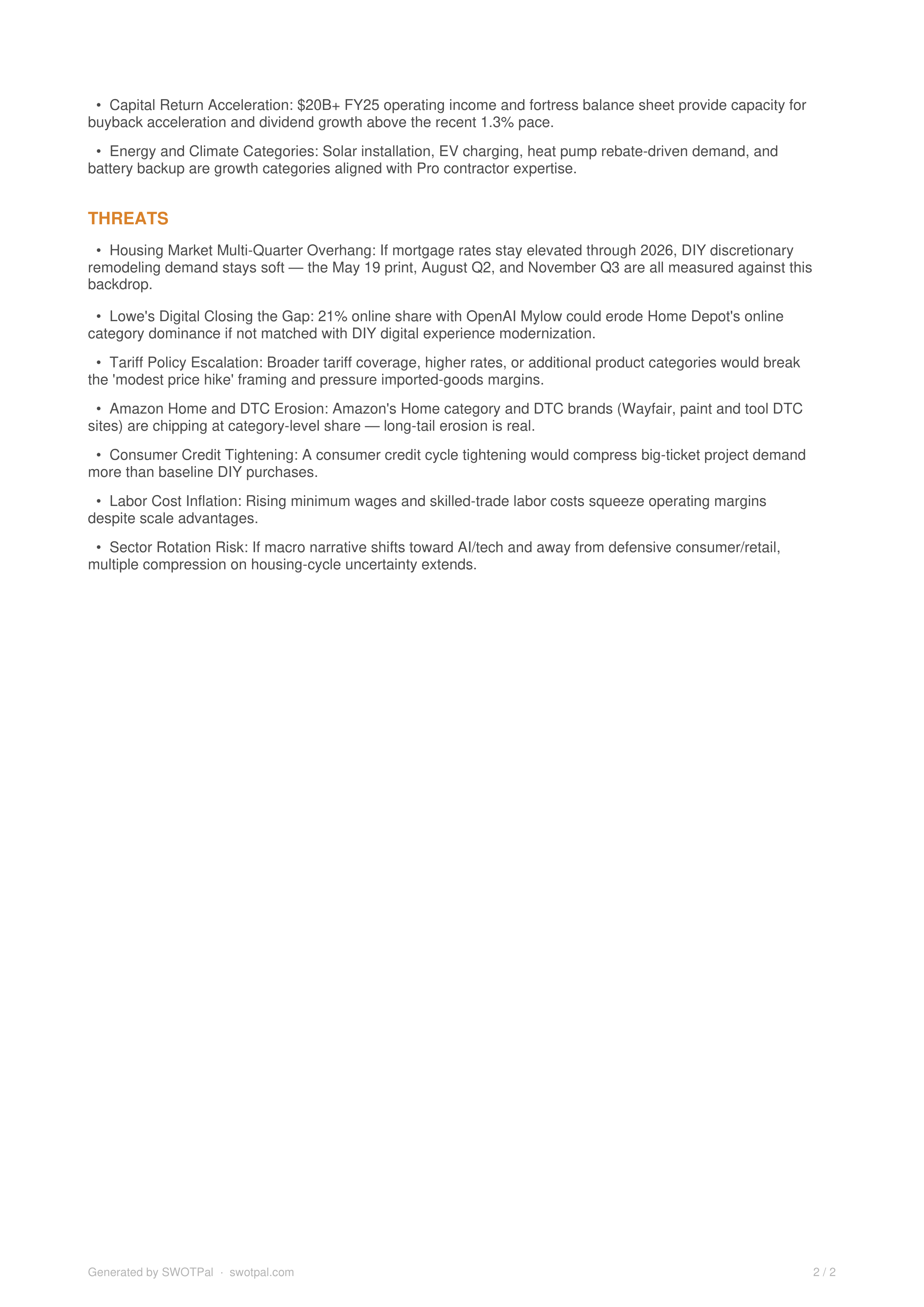 Home Depot Swot analysis  — page 2