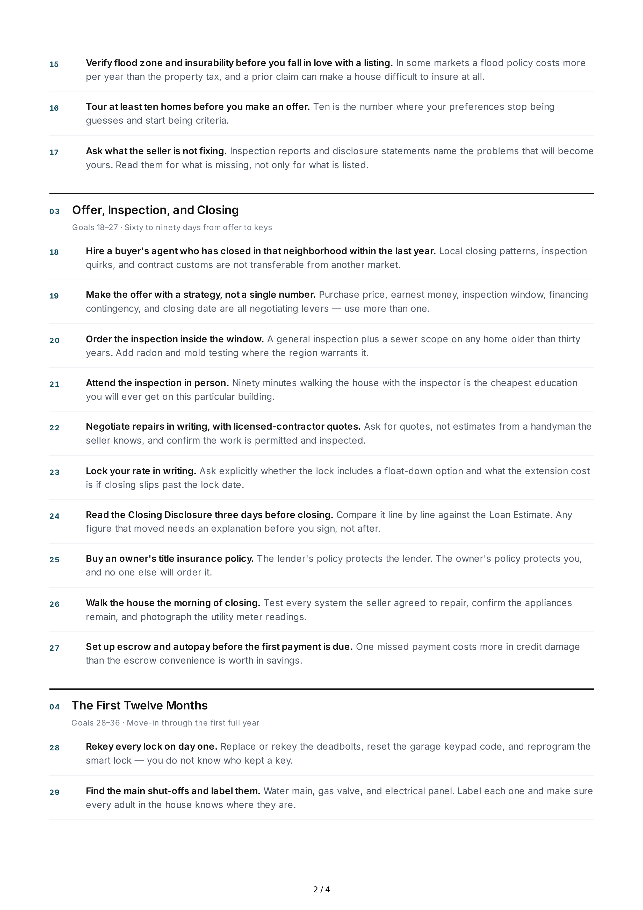 Homeownership Life Goals — page 2