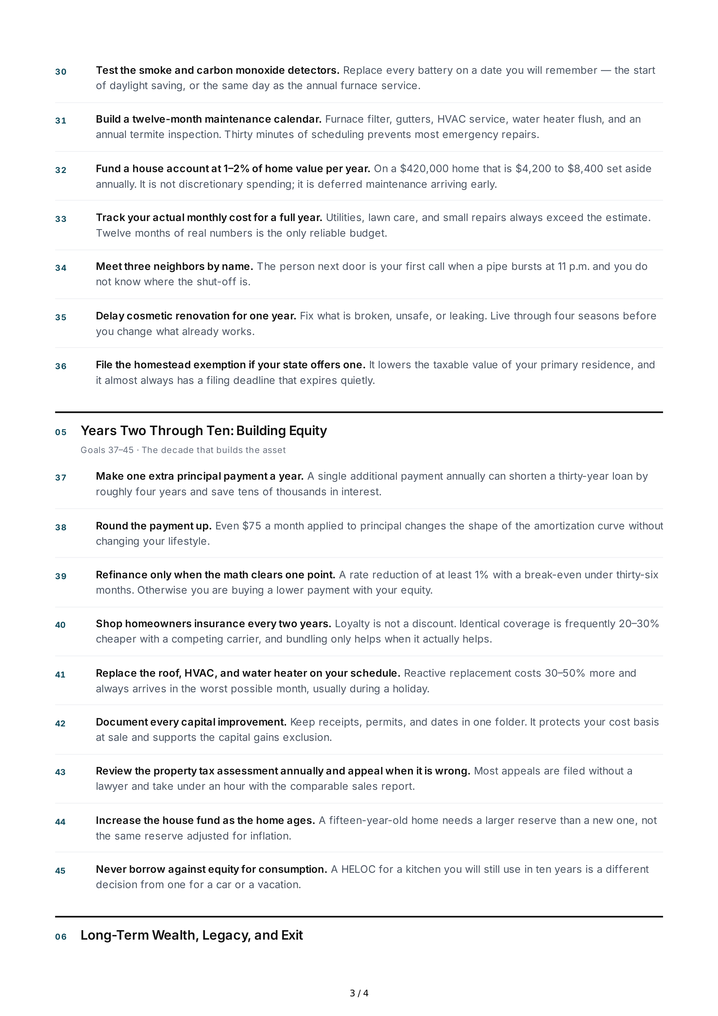 Homeownership Life Goals — page 3