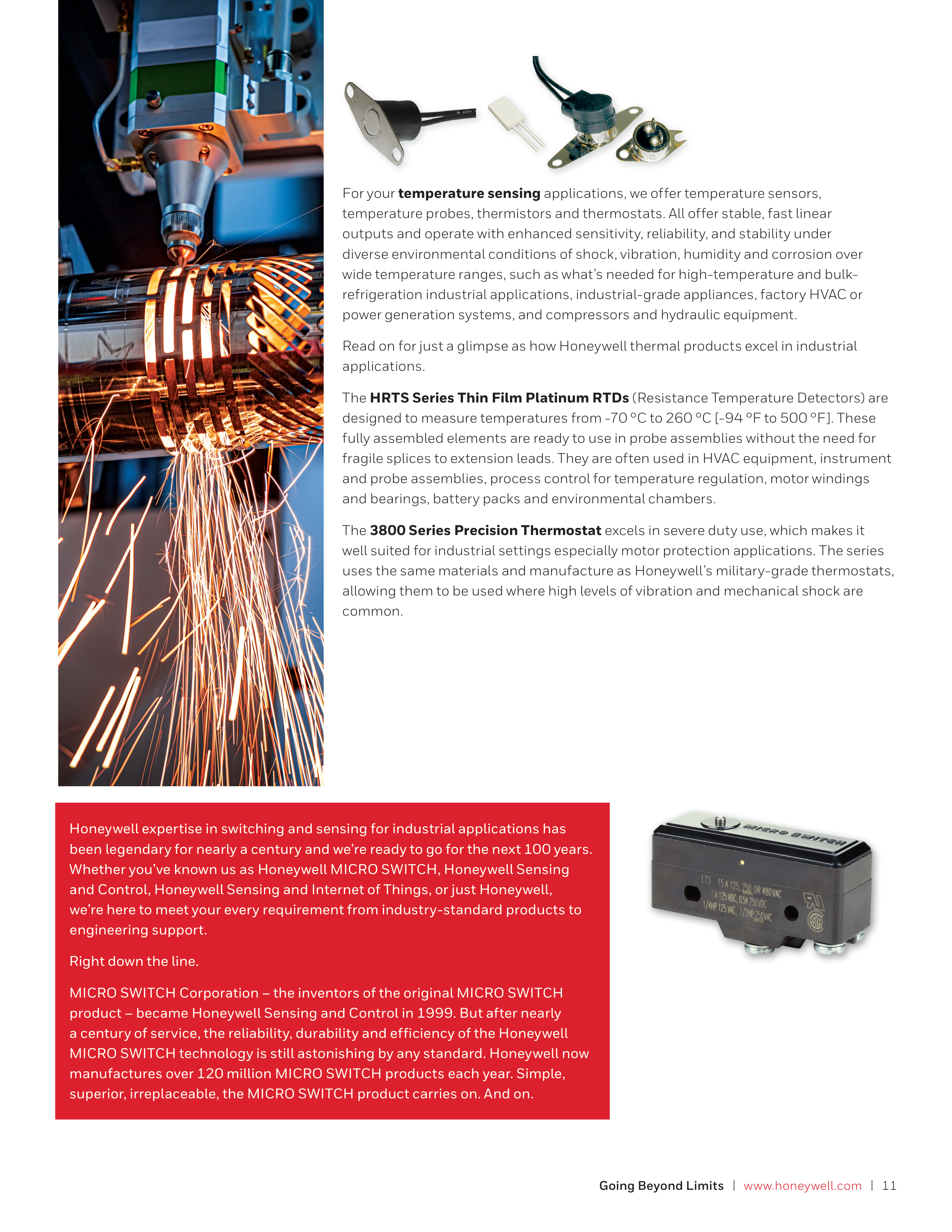 Honeywell Industrial Sensors Brochure — page 11