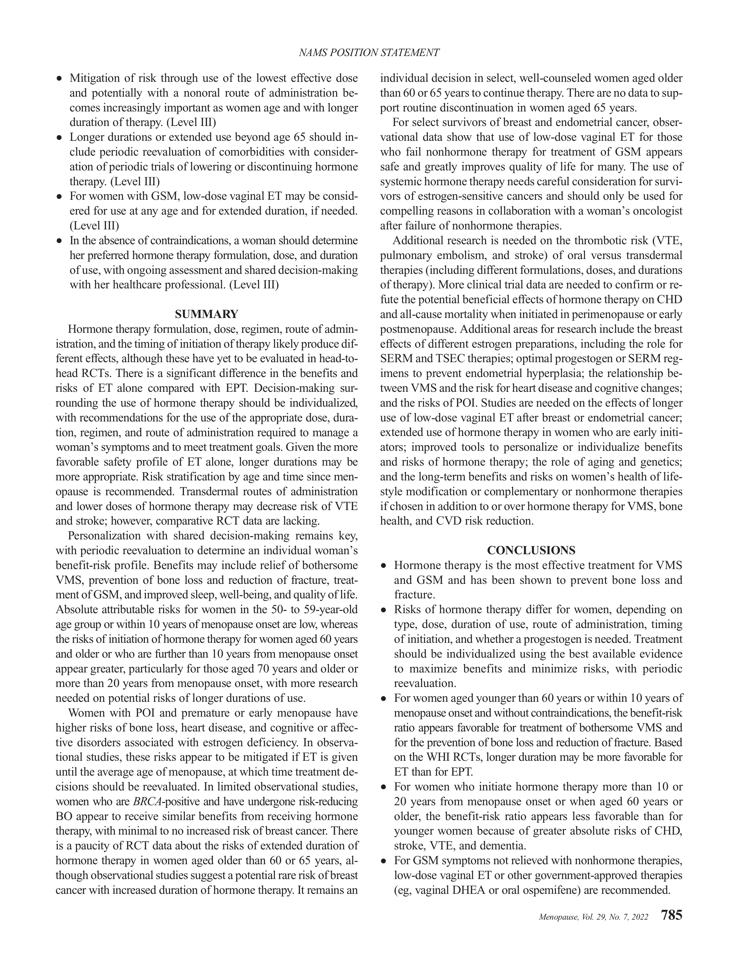 Hormone Therapy Position Statement — page 19