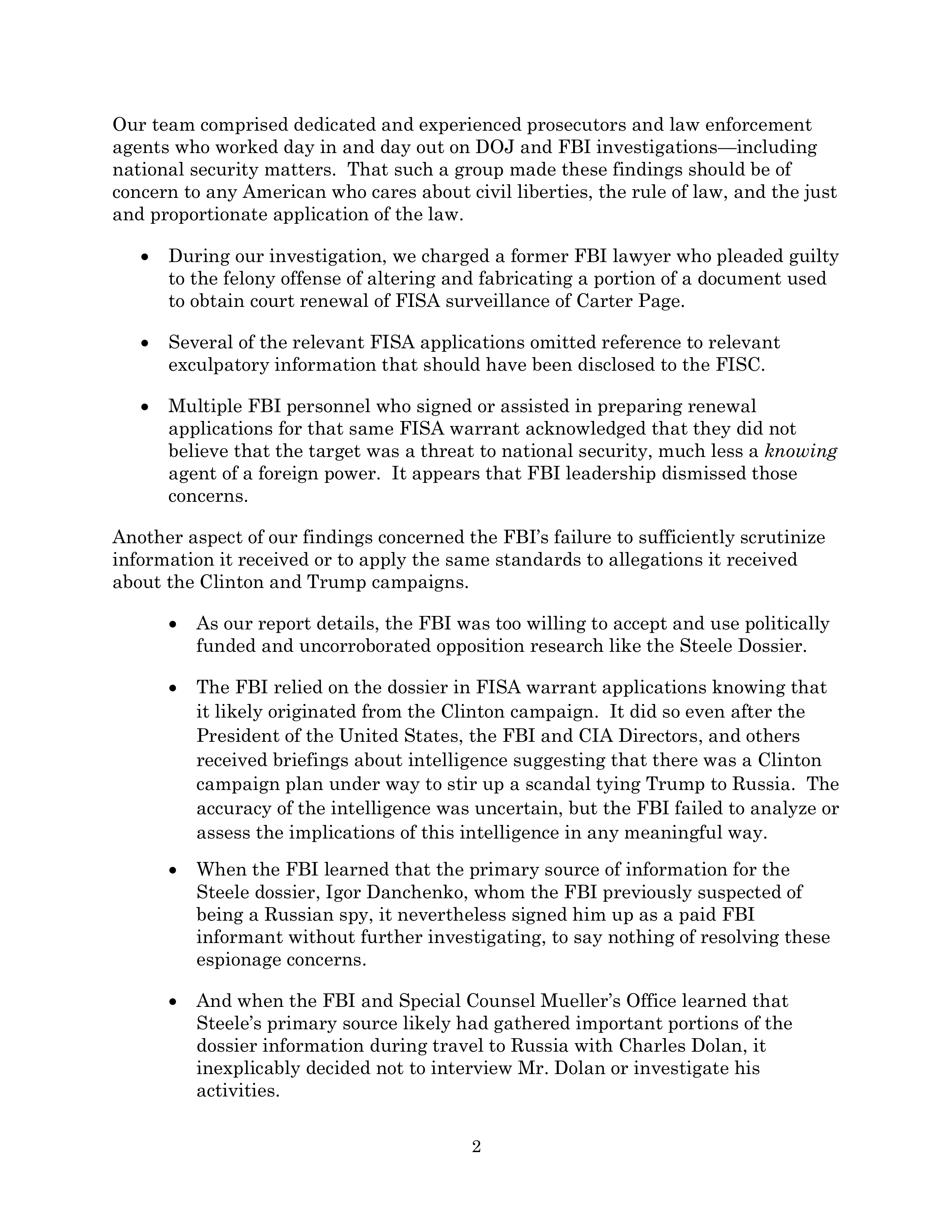 House Judiciary Committee Oversight Hearing Opening Statement — page 2