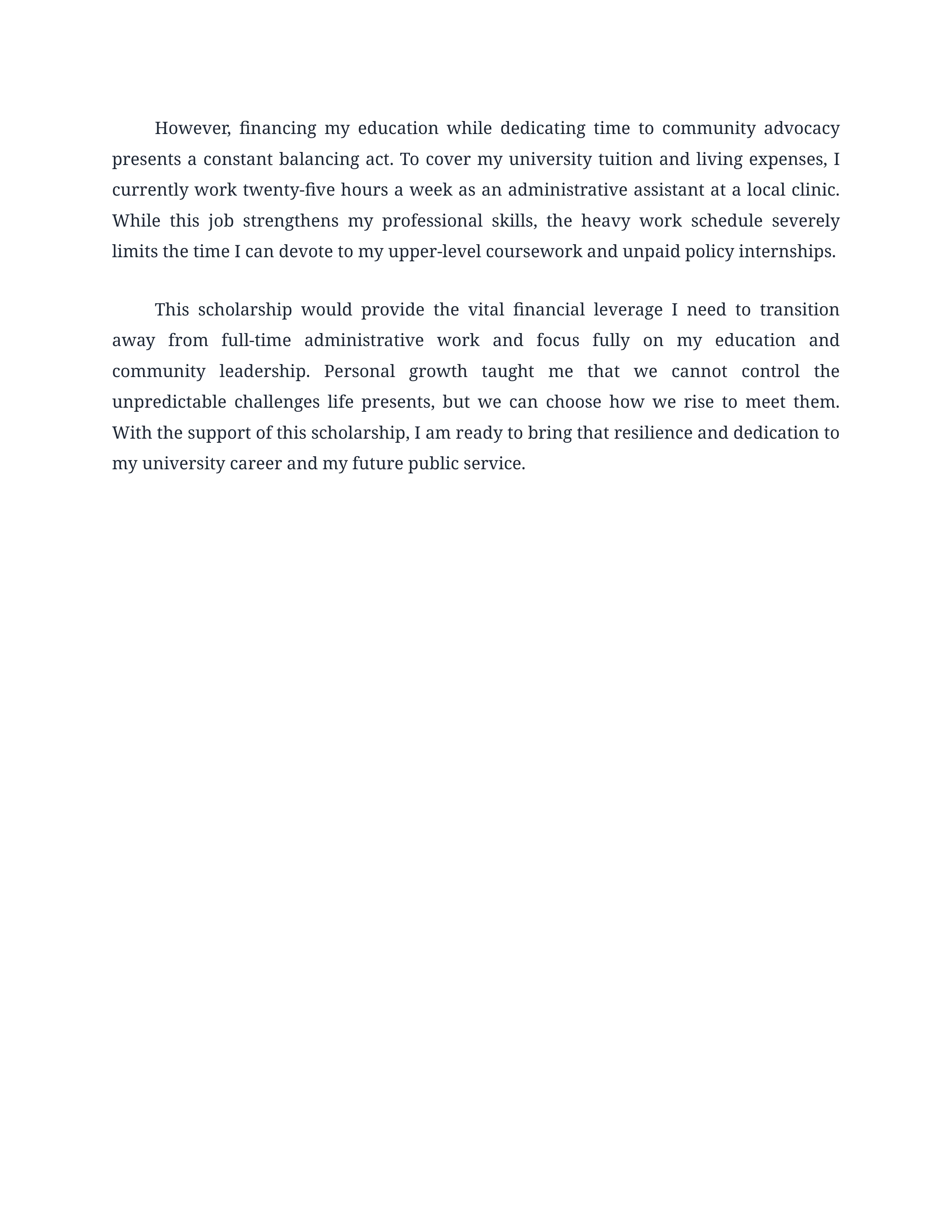 How I Have Grown as a Person Scholarship Essay — page 2