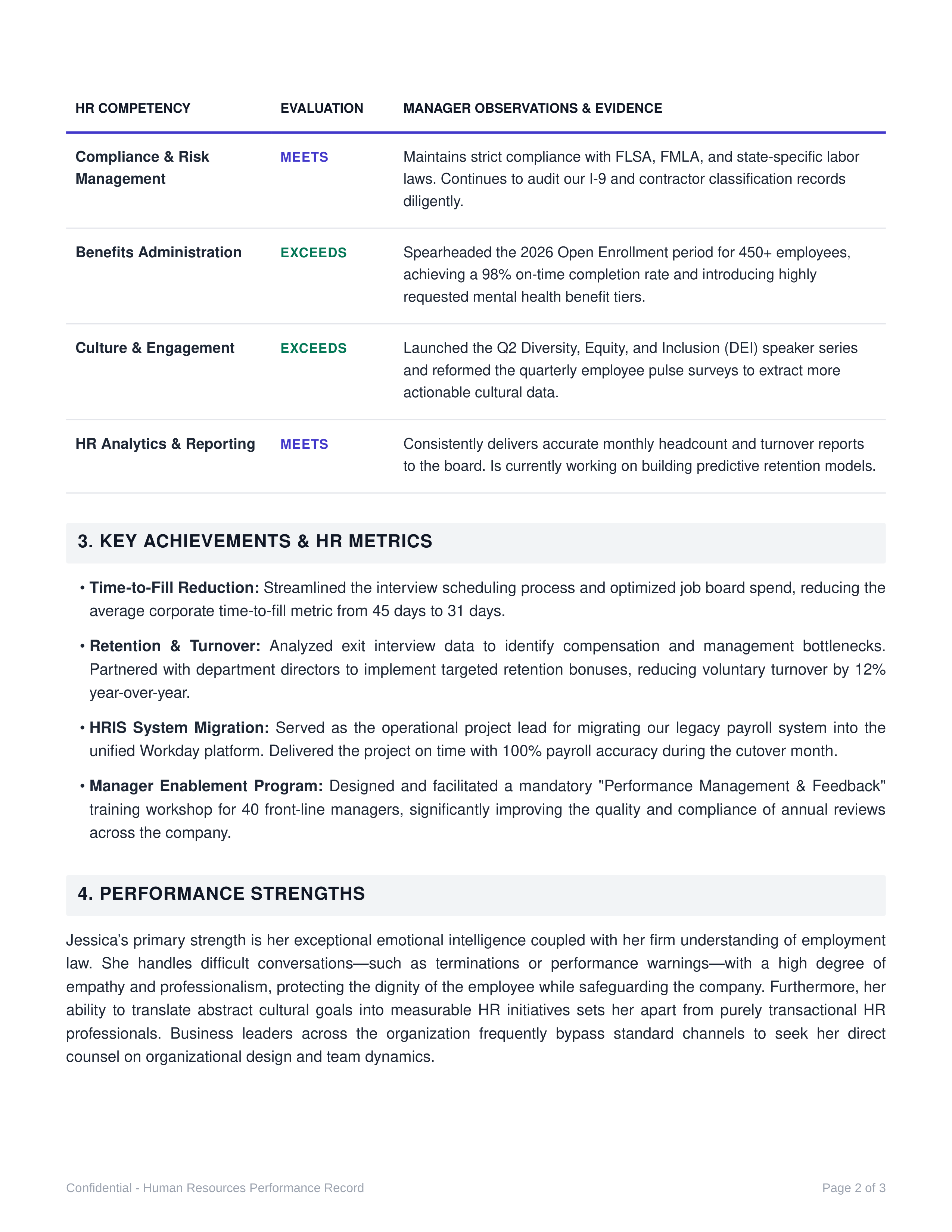 Human Resources Manager Performance Review — page 2