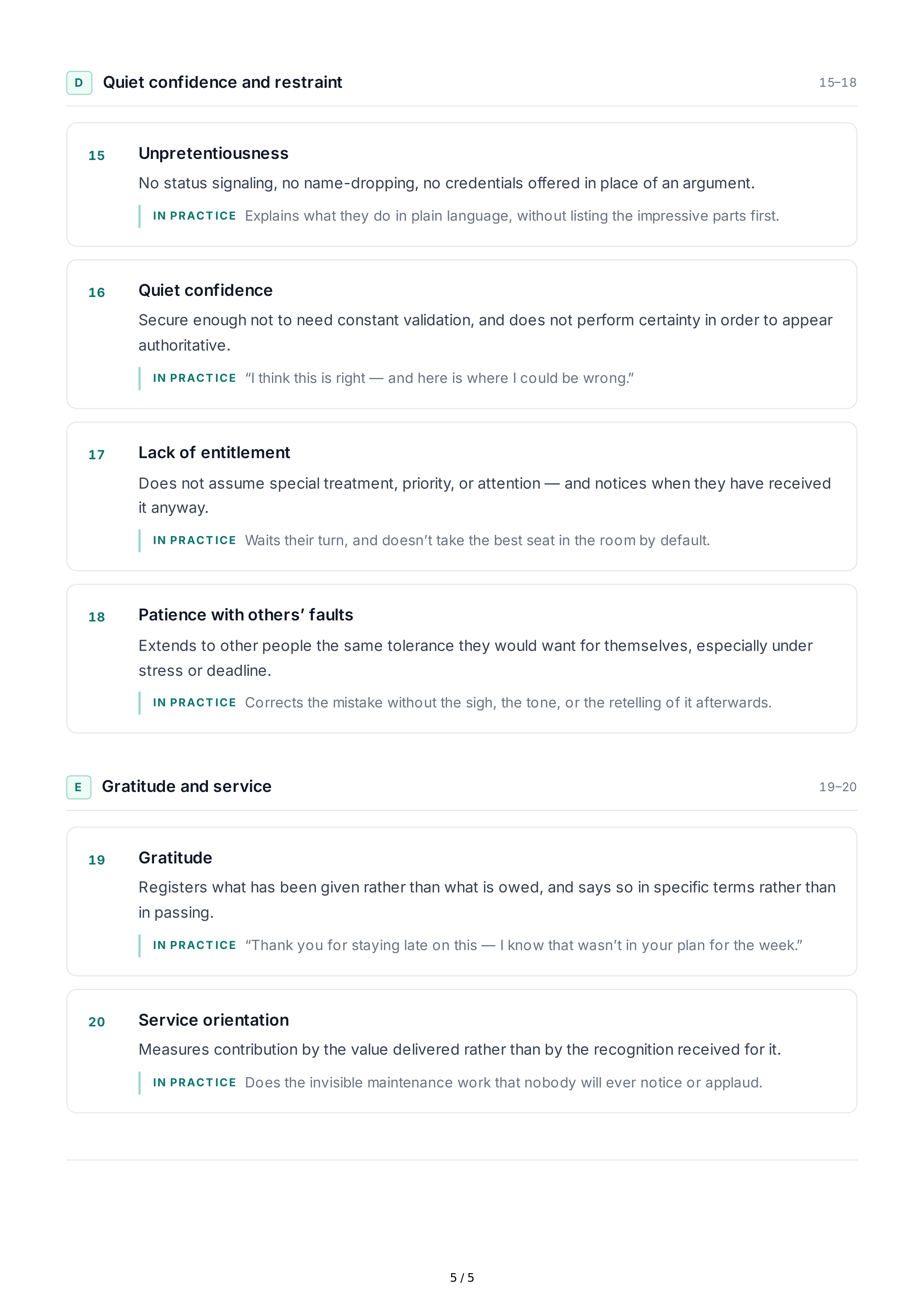 Humility Personality Traits — page 5