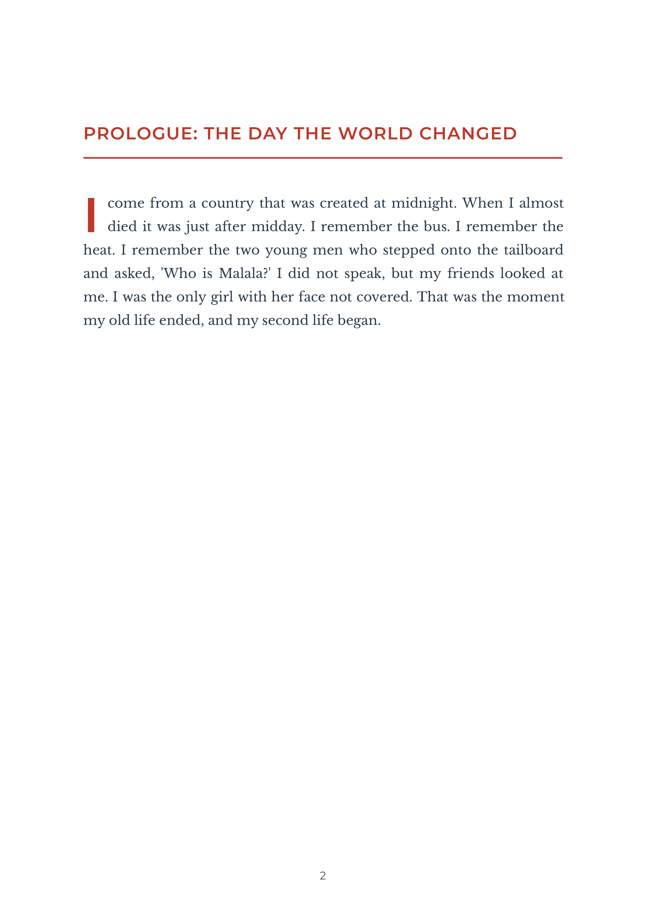 I Am Malala by Malala Yousafzai Nobel Peace Prize Laureate Autobiography — page 2