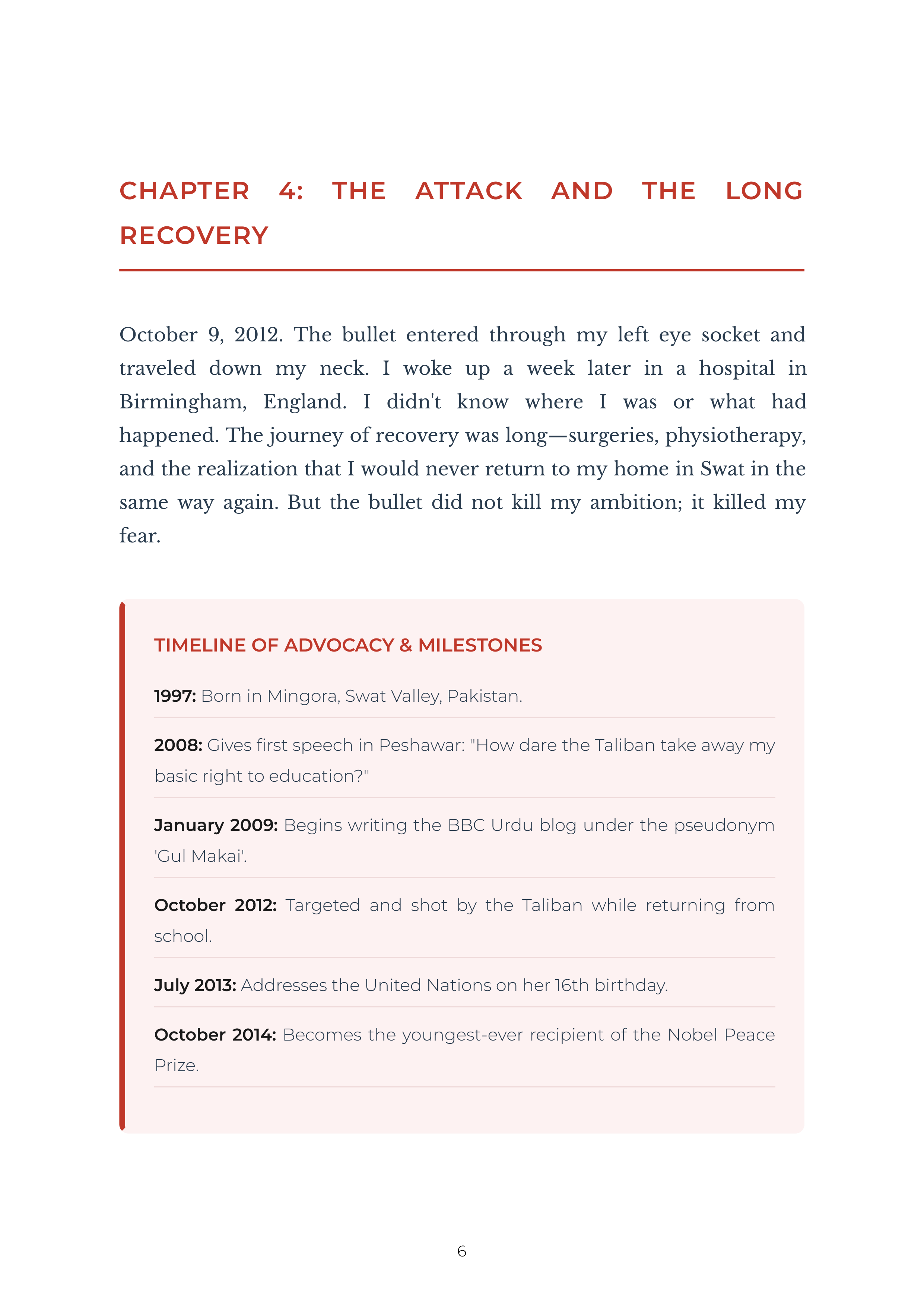 I Am Malala by Malala Yousafzai Nobel Peace Prize Laureate Autobiography — page 6