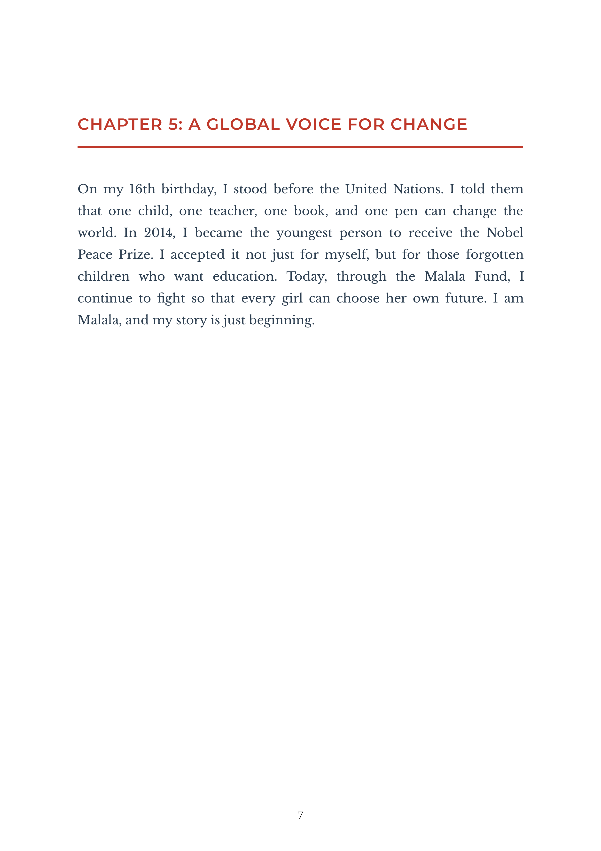 I Am Malala by Malala Yousafzai Nobel Peace Prize Laureate Autobiography — page 7