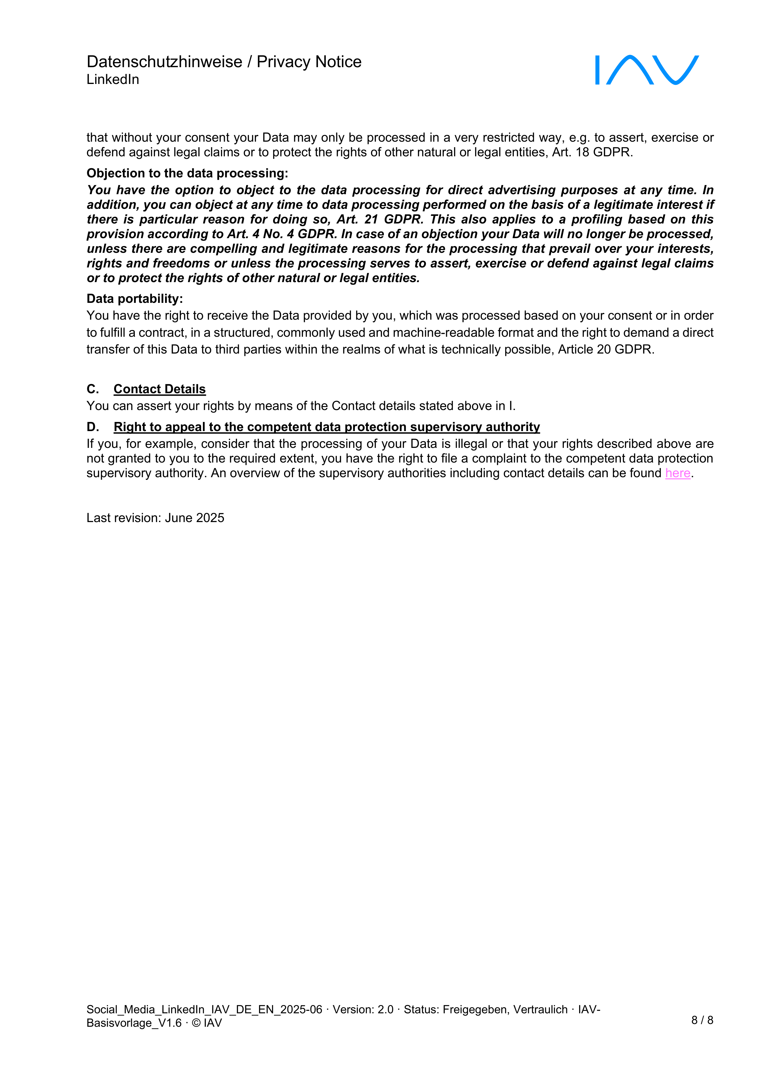 IAV LinkedIn Privacy Notice — page 4