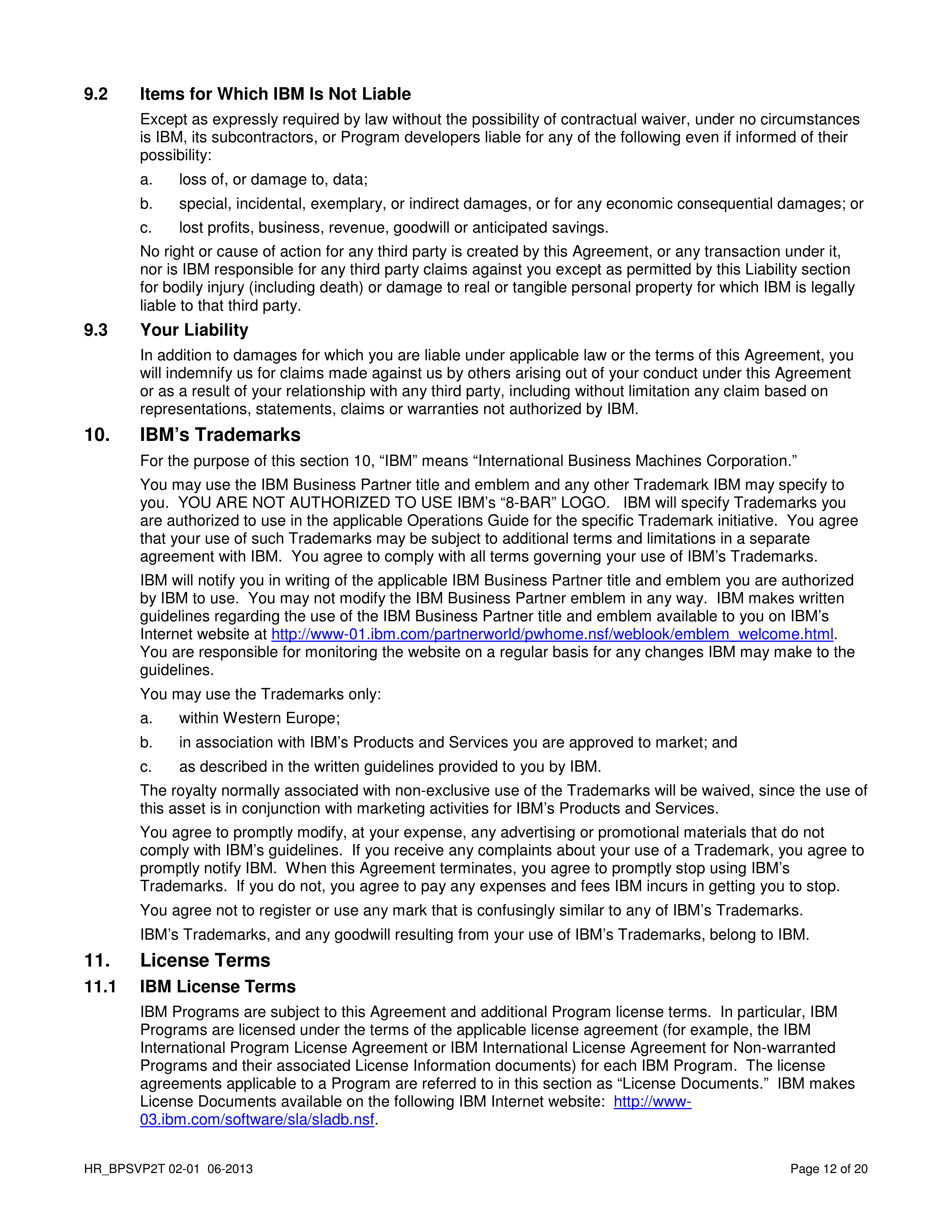 IBM Business Partner Agreement — page 12