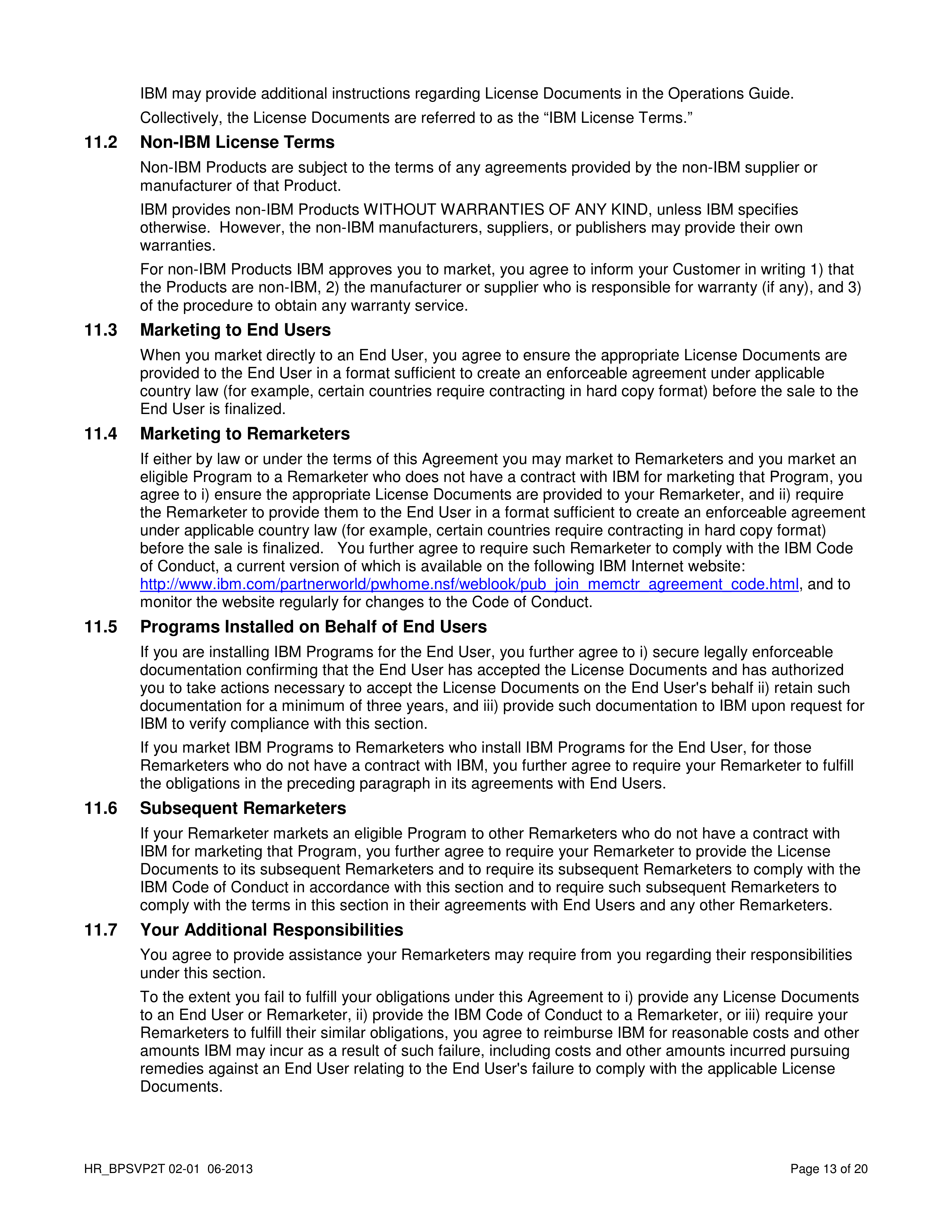 IBM Business Partner Agreement — page 13