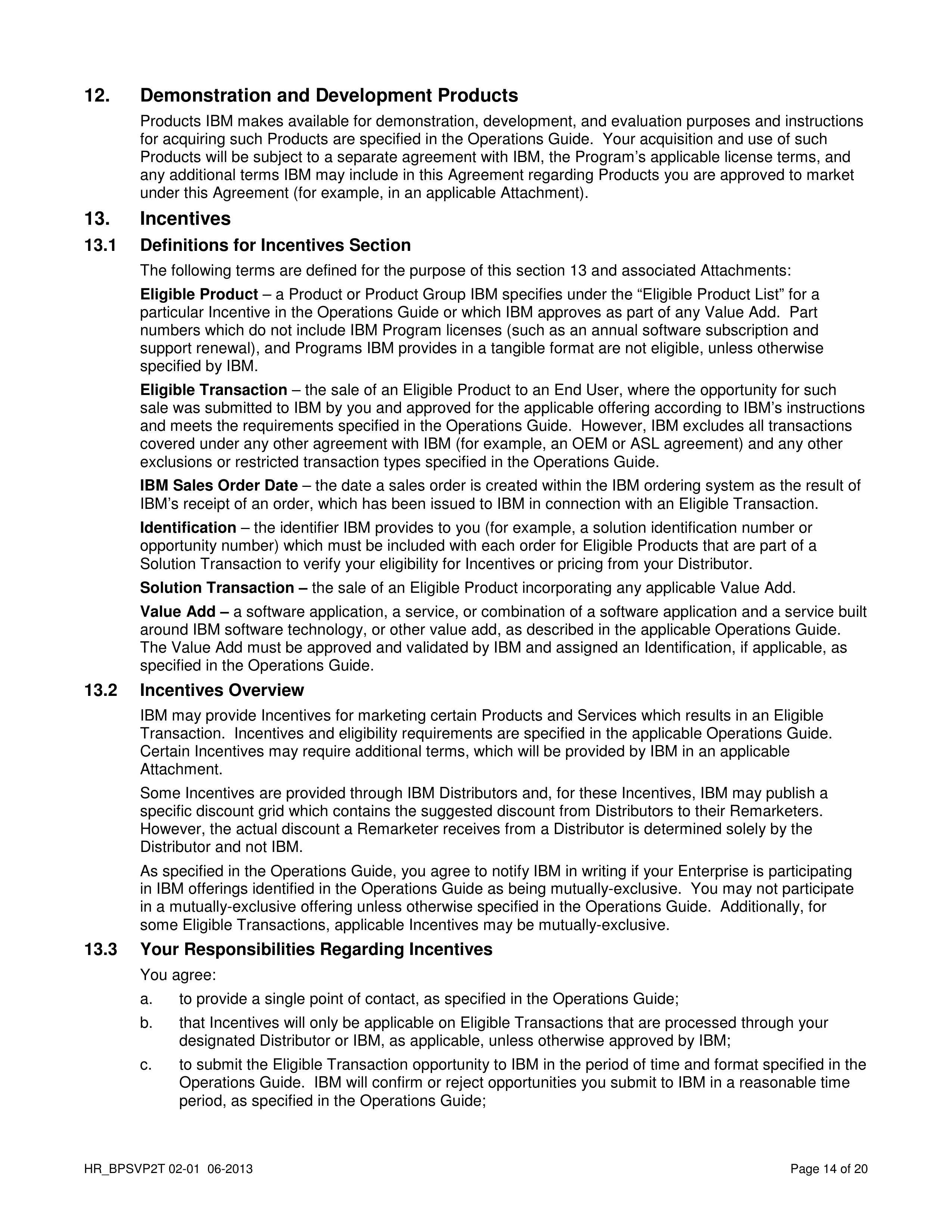 IBM Business Partner Agreement — page 14