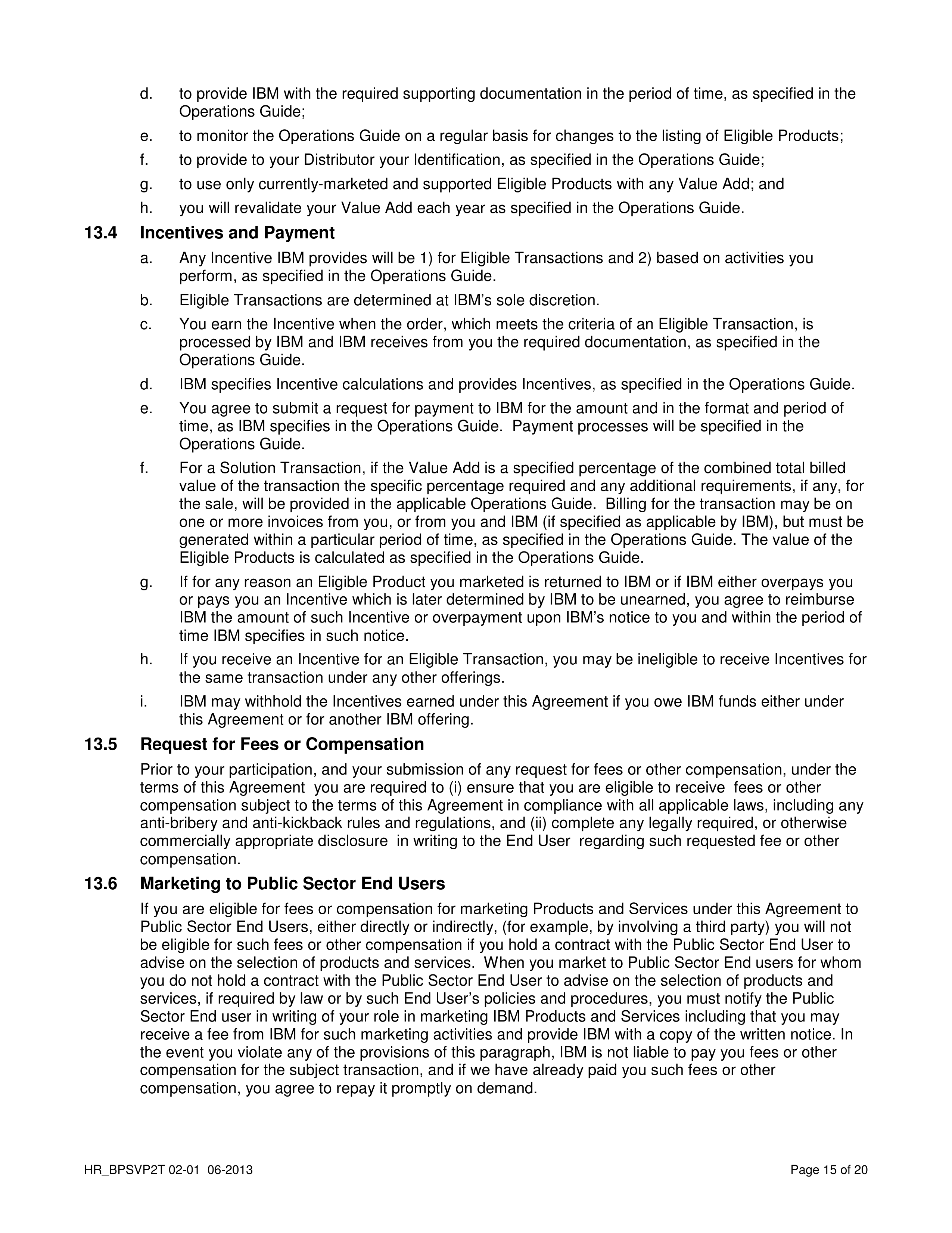 IBM Business Partner Agreement — page 15