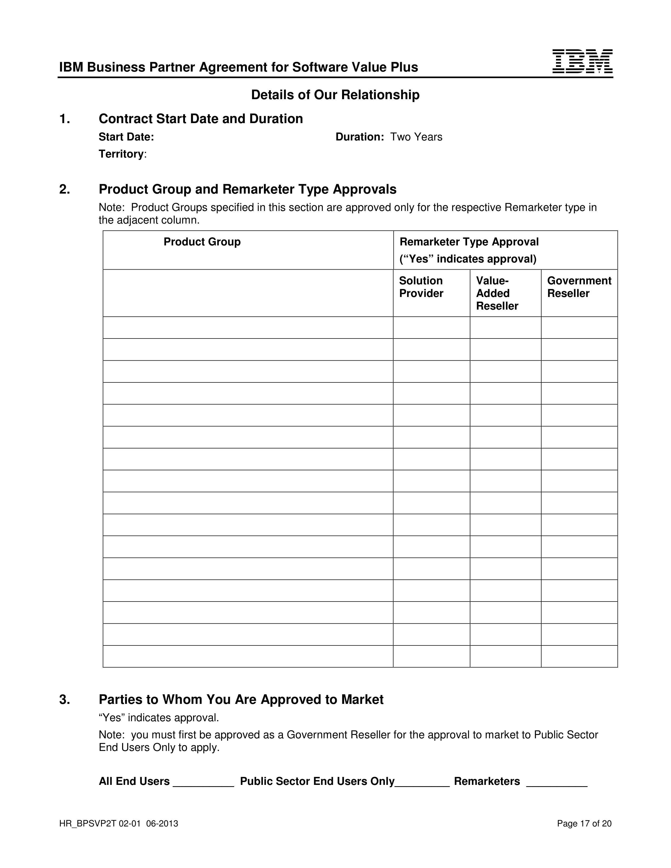 IBM Business Partner Agreement — page 17
