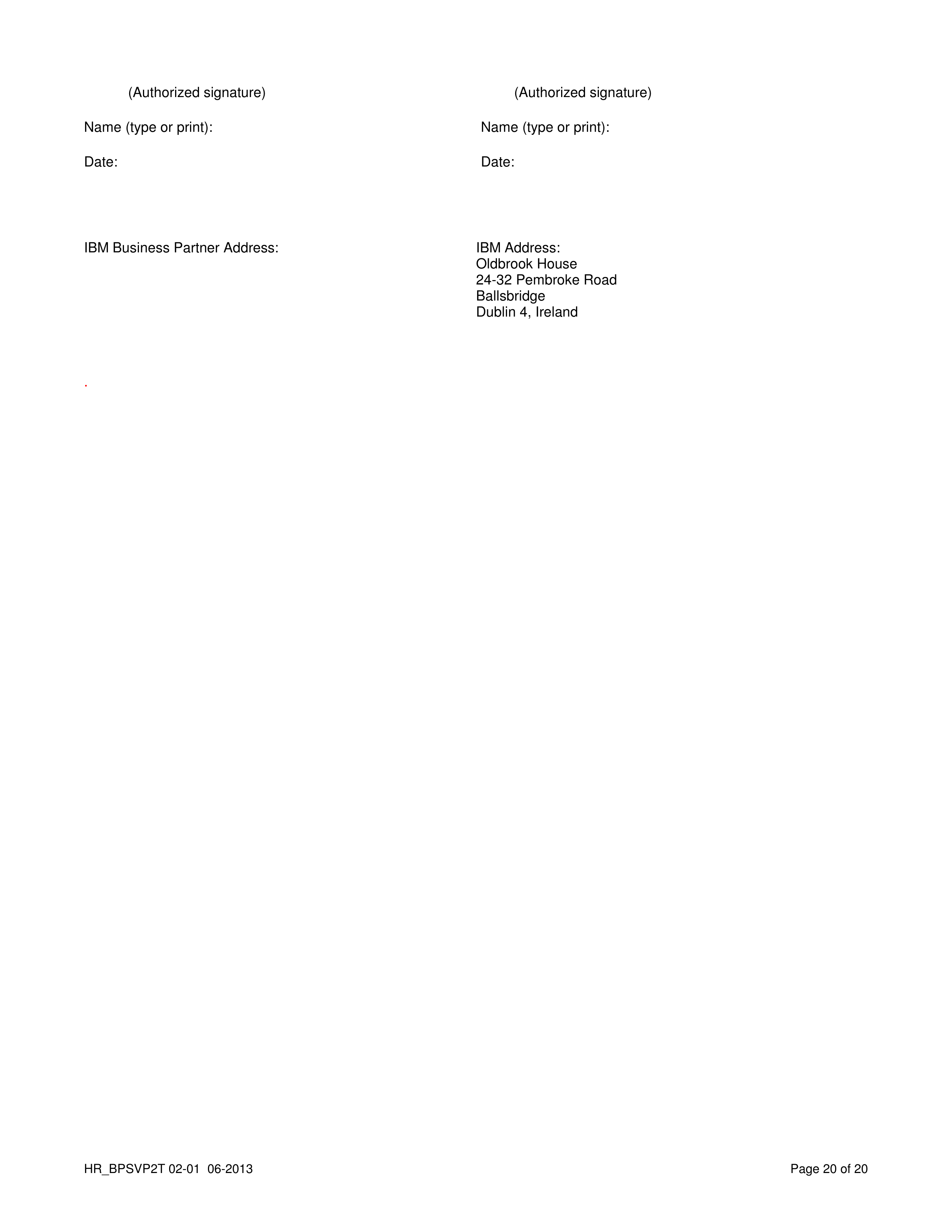 IBM Business Partner Agreement — page 20