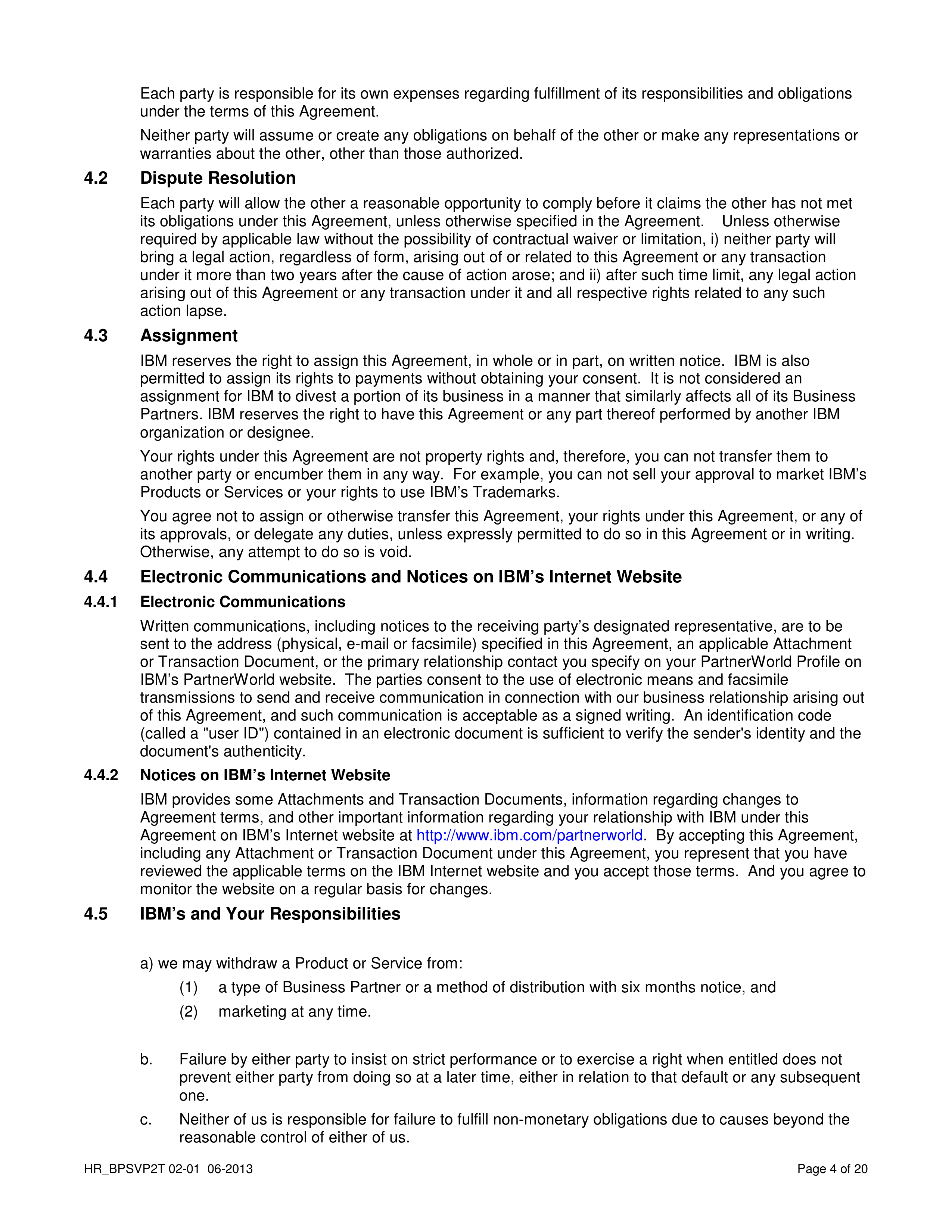 IBM Business Partner Agreement — page 4
