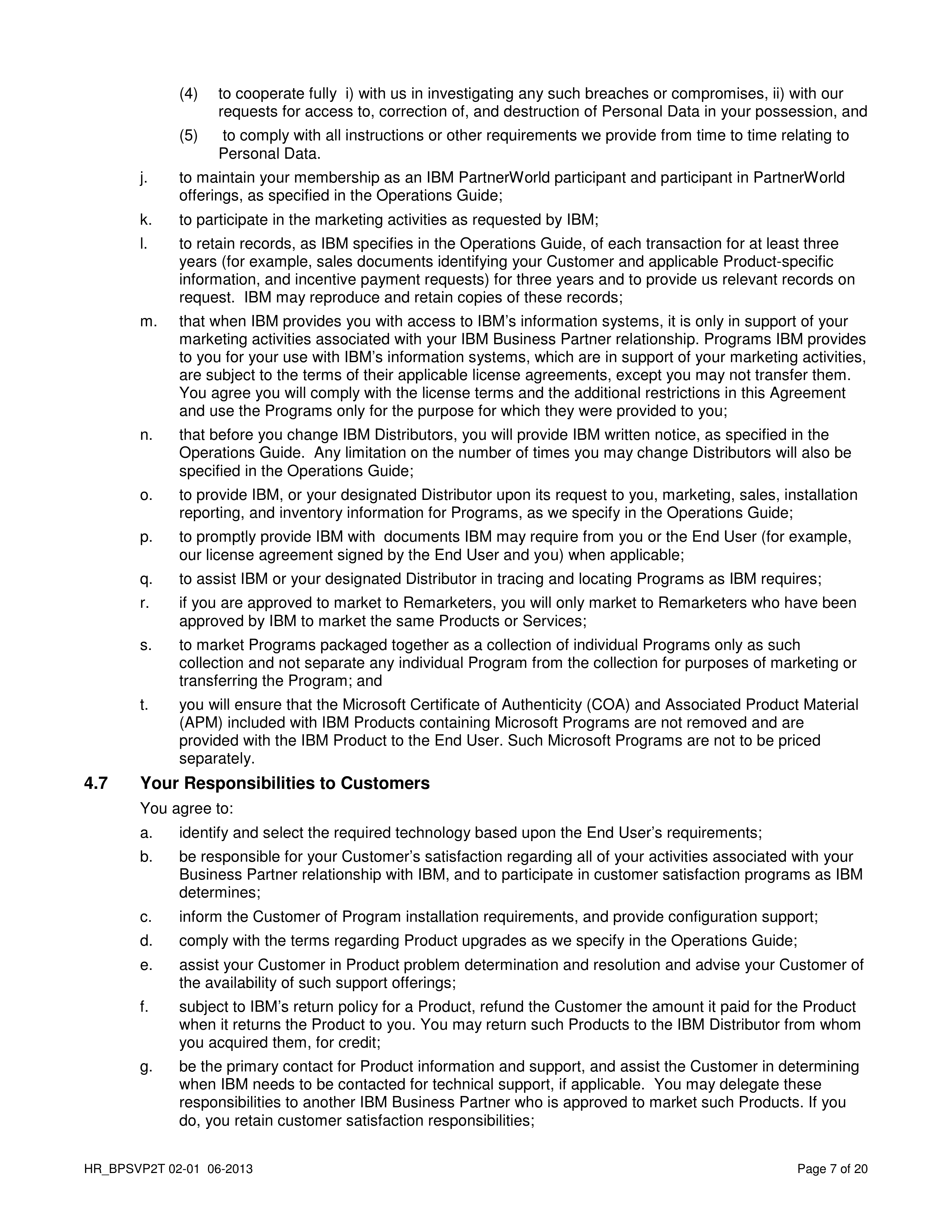 IBM Business Partner Agreement — page 7