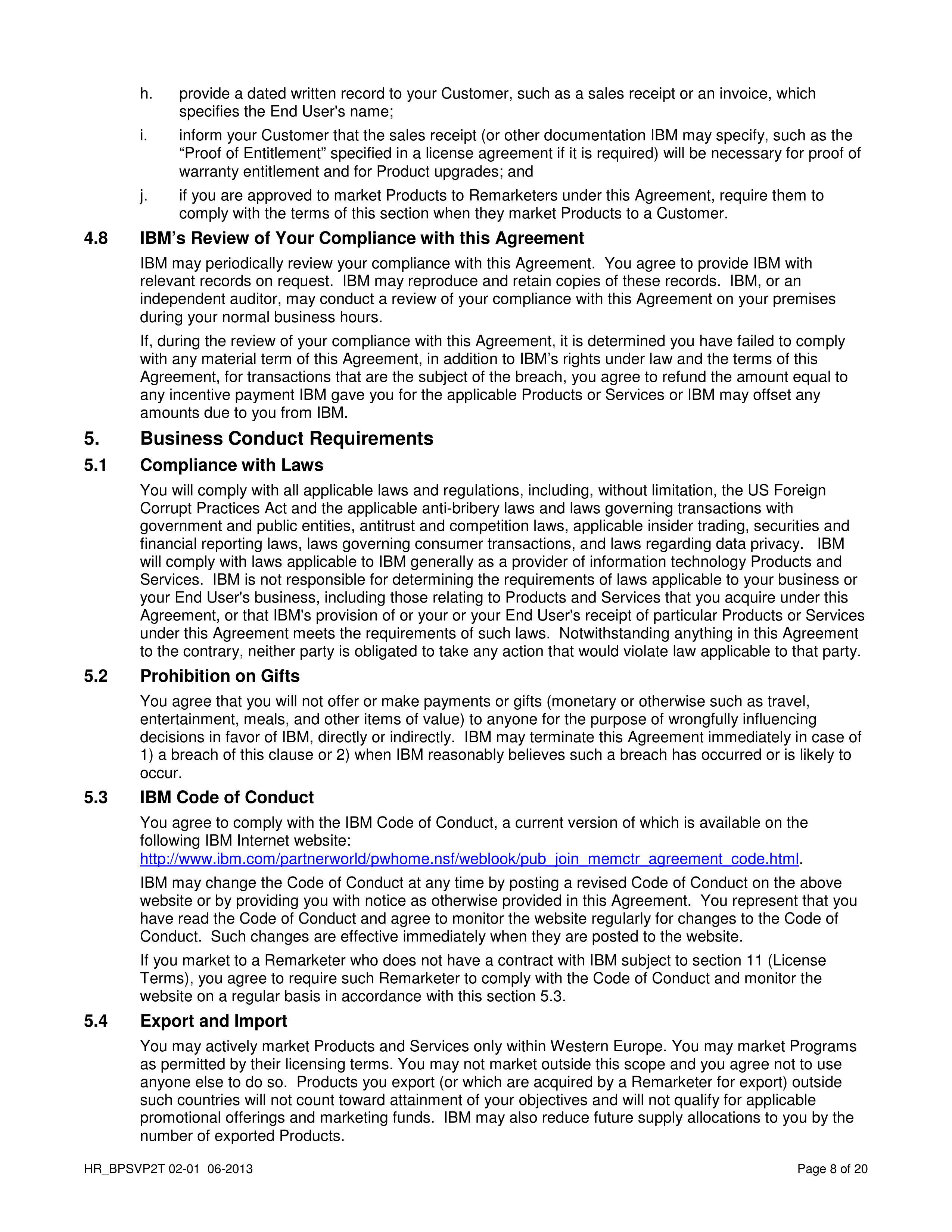 IBM Business Partner Agreement — page 8