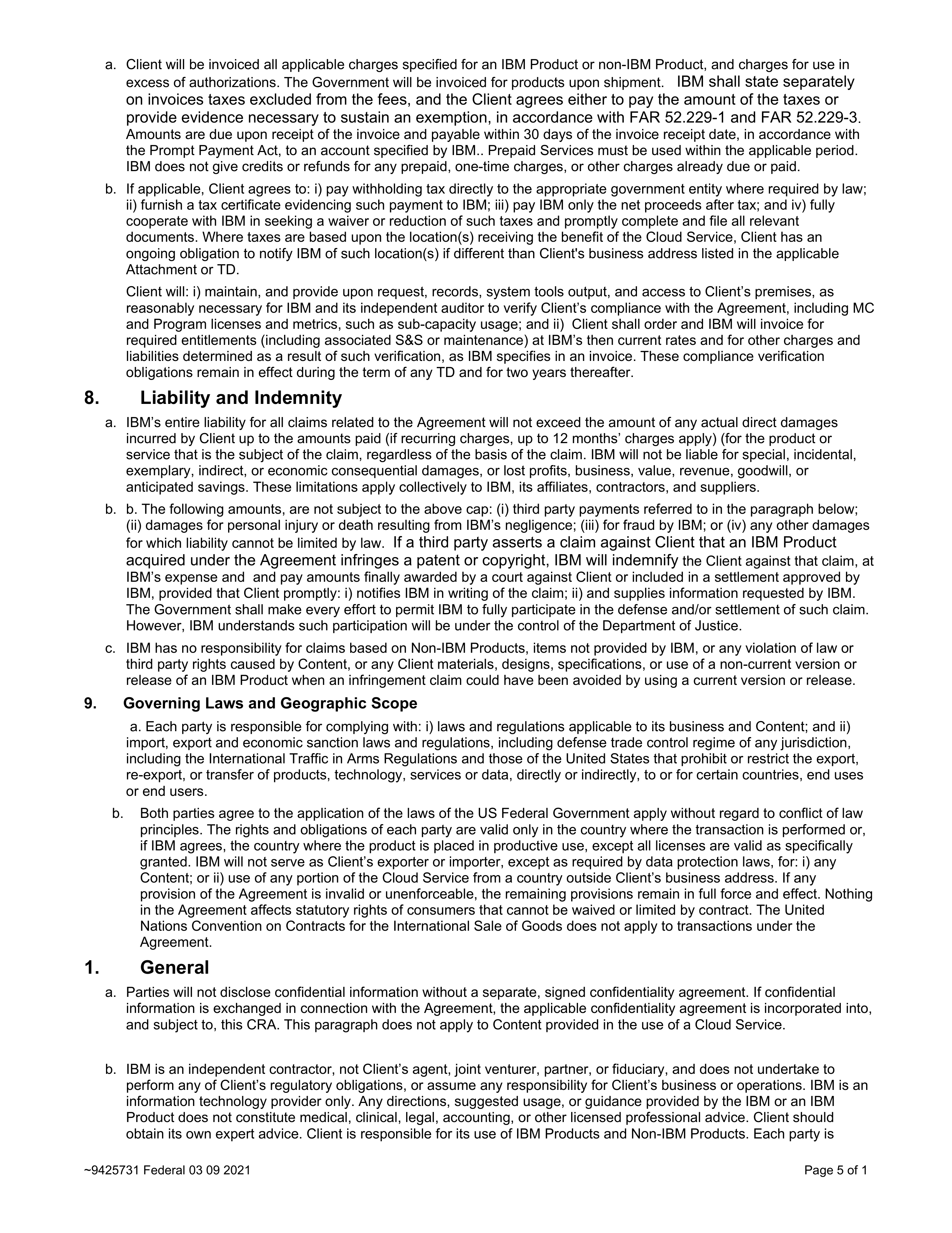 IBM Client Relationship Agreement — page 5