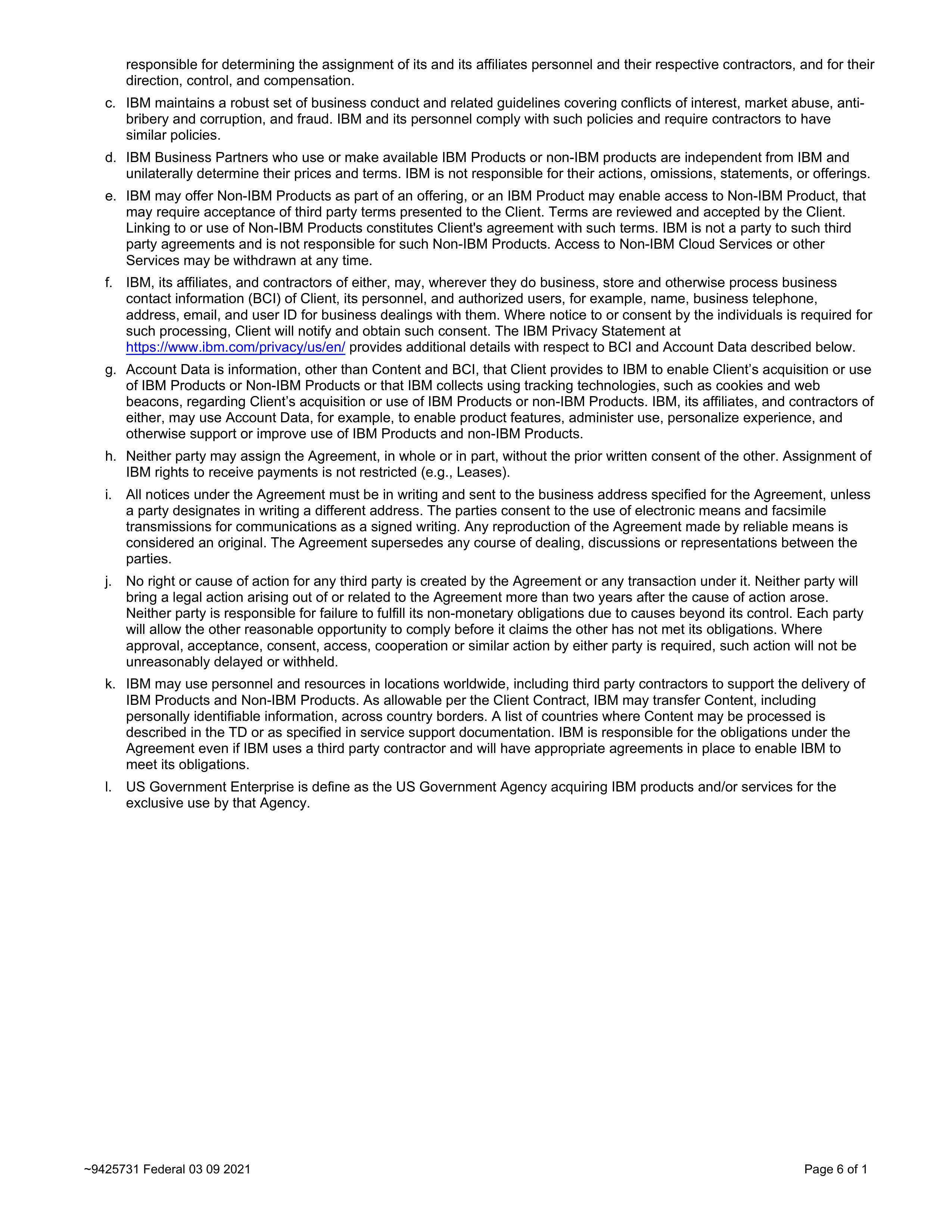 IBM Client Relationship Agreement — page 6
