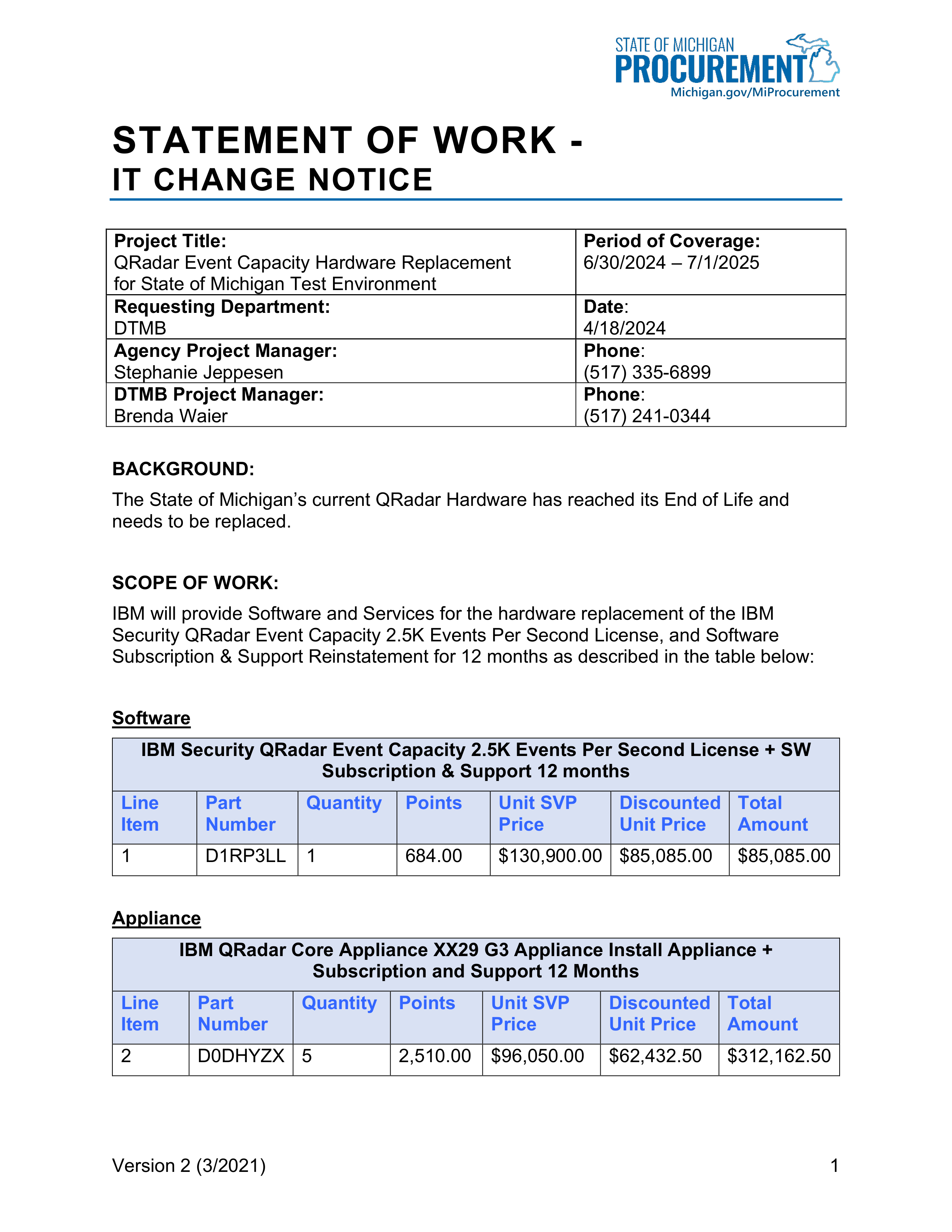 IBM Contract Change — page 119
