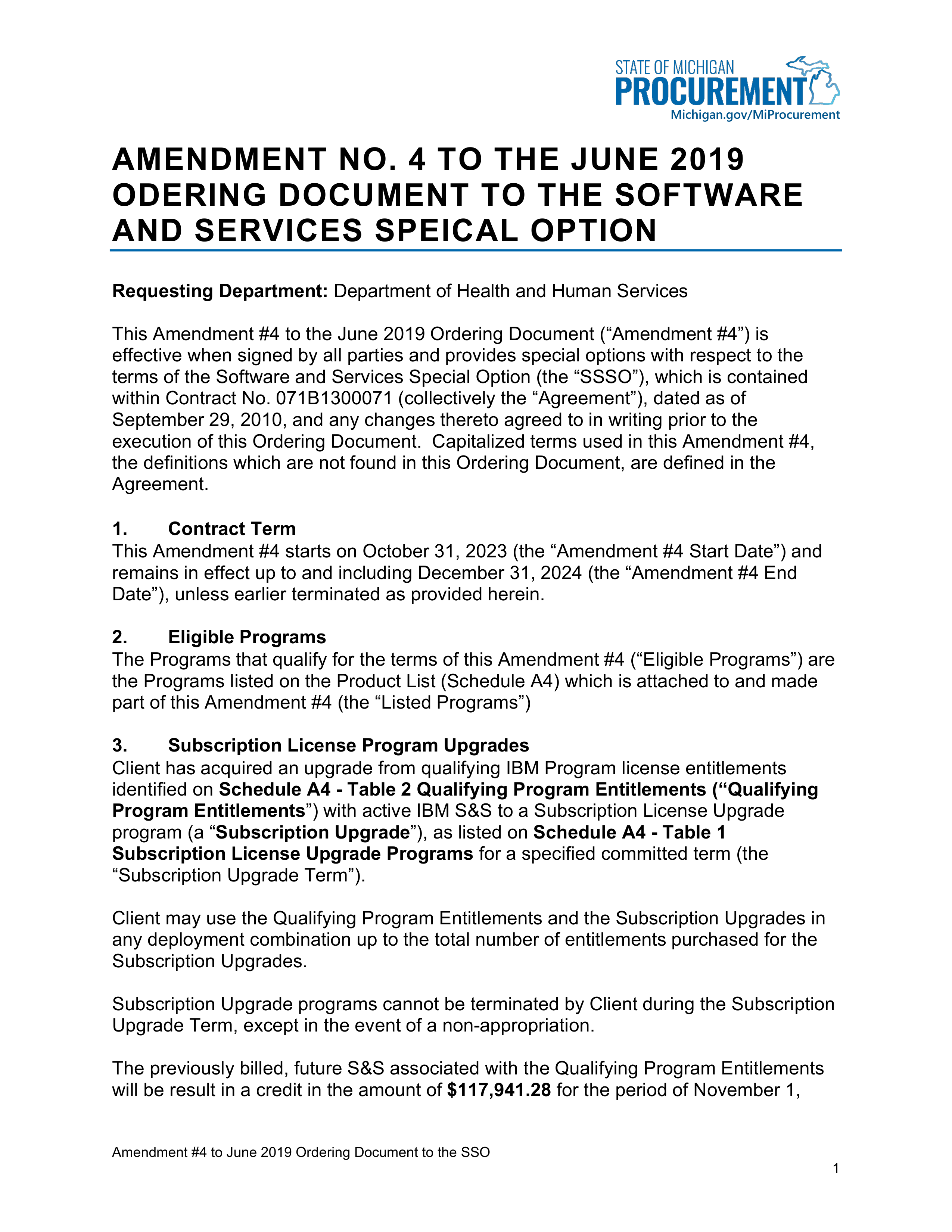 IBM Contract Change — page 126