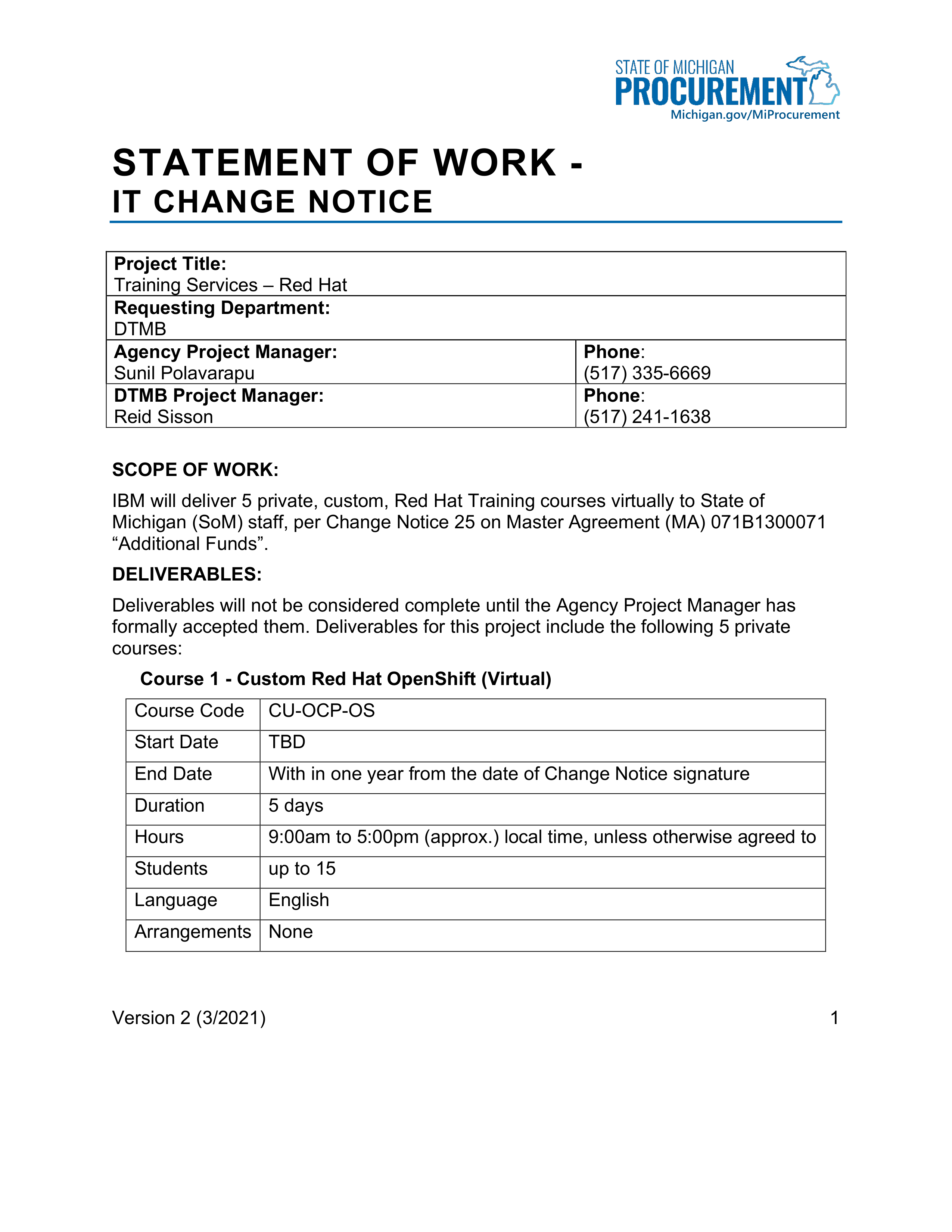 IBM Contract Change — page 149