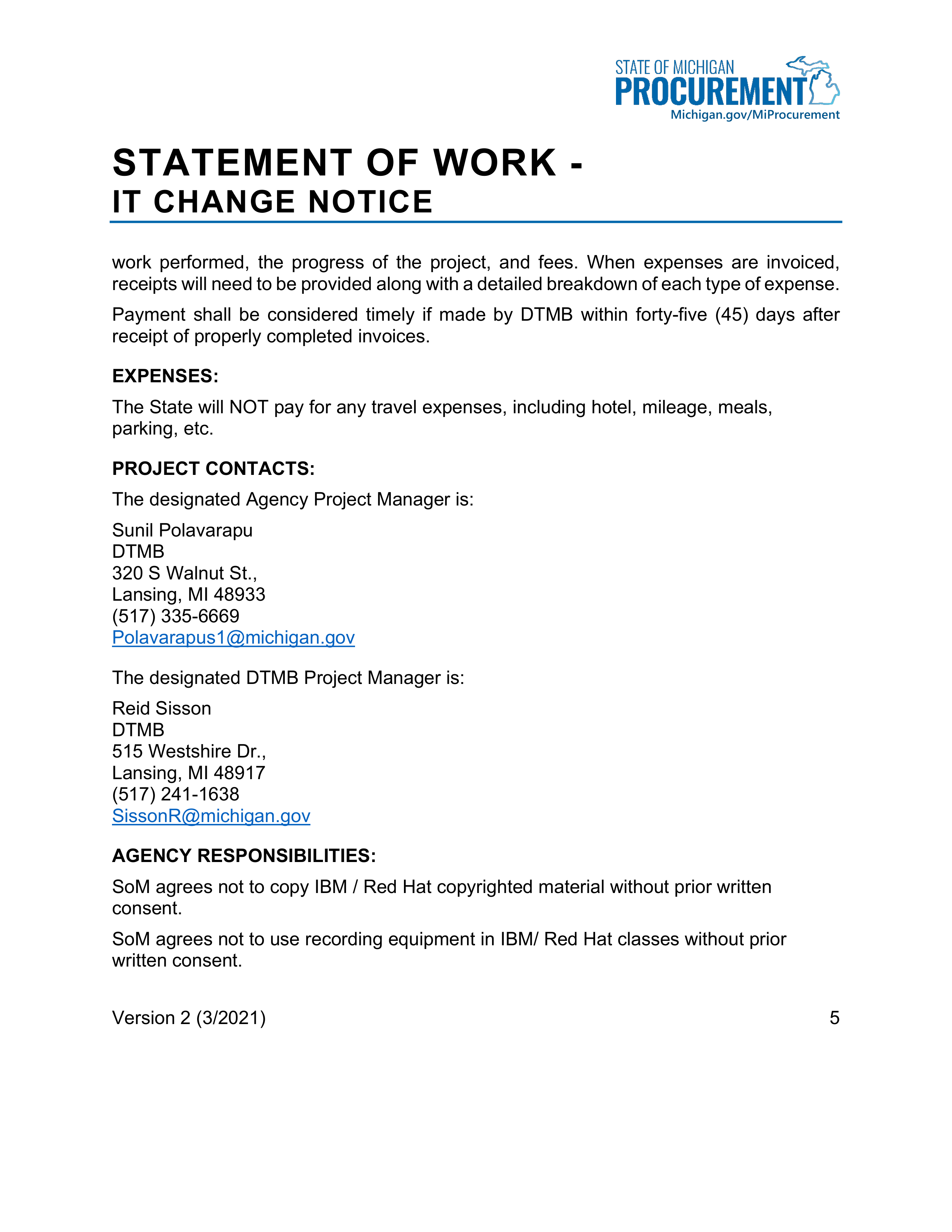 IBM Contract Change — page 153