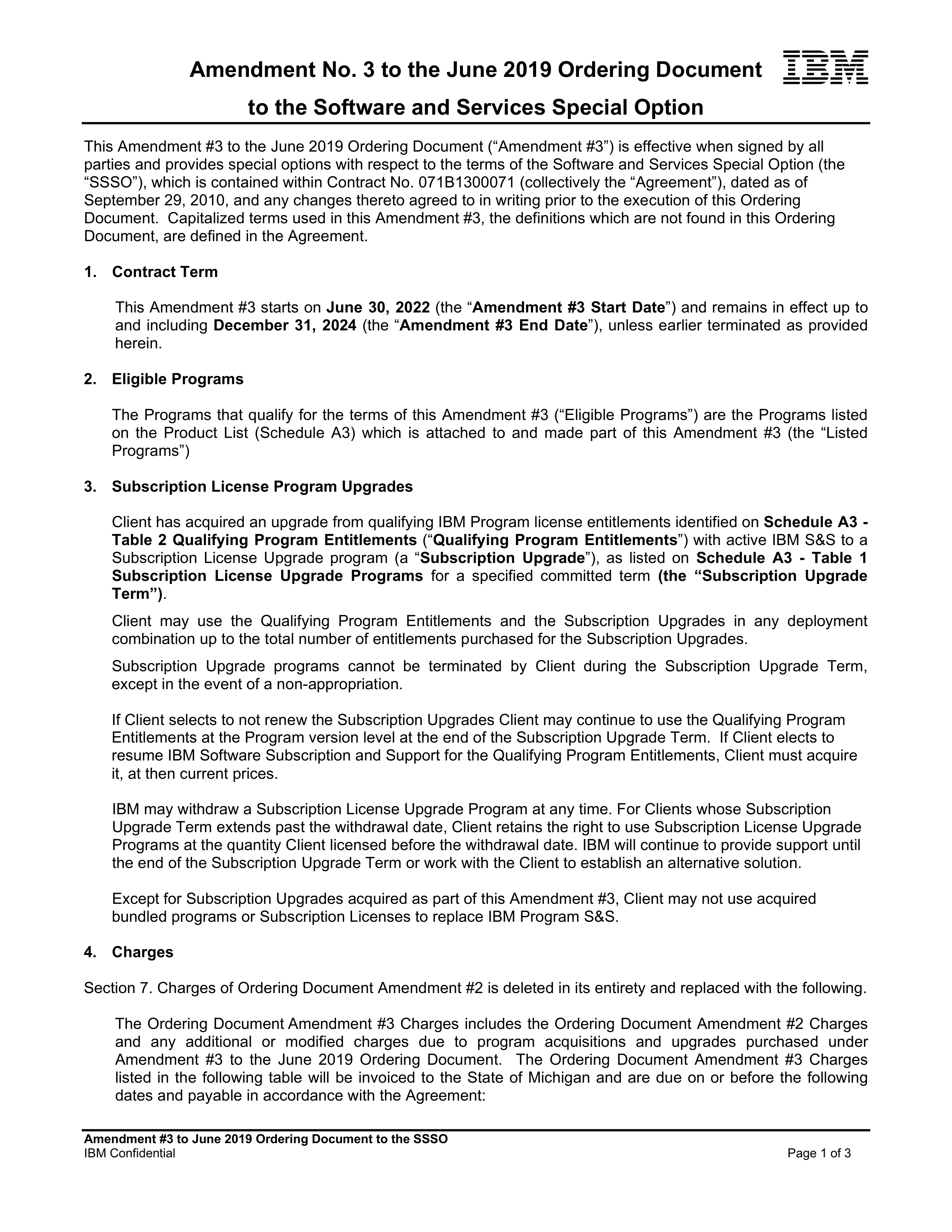 IBM Contract Change — page 165