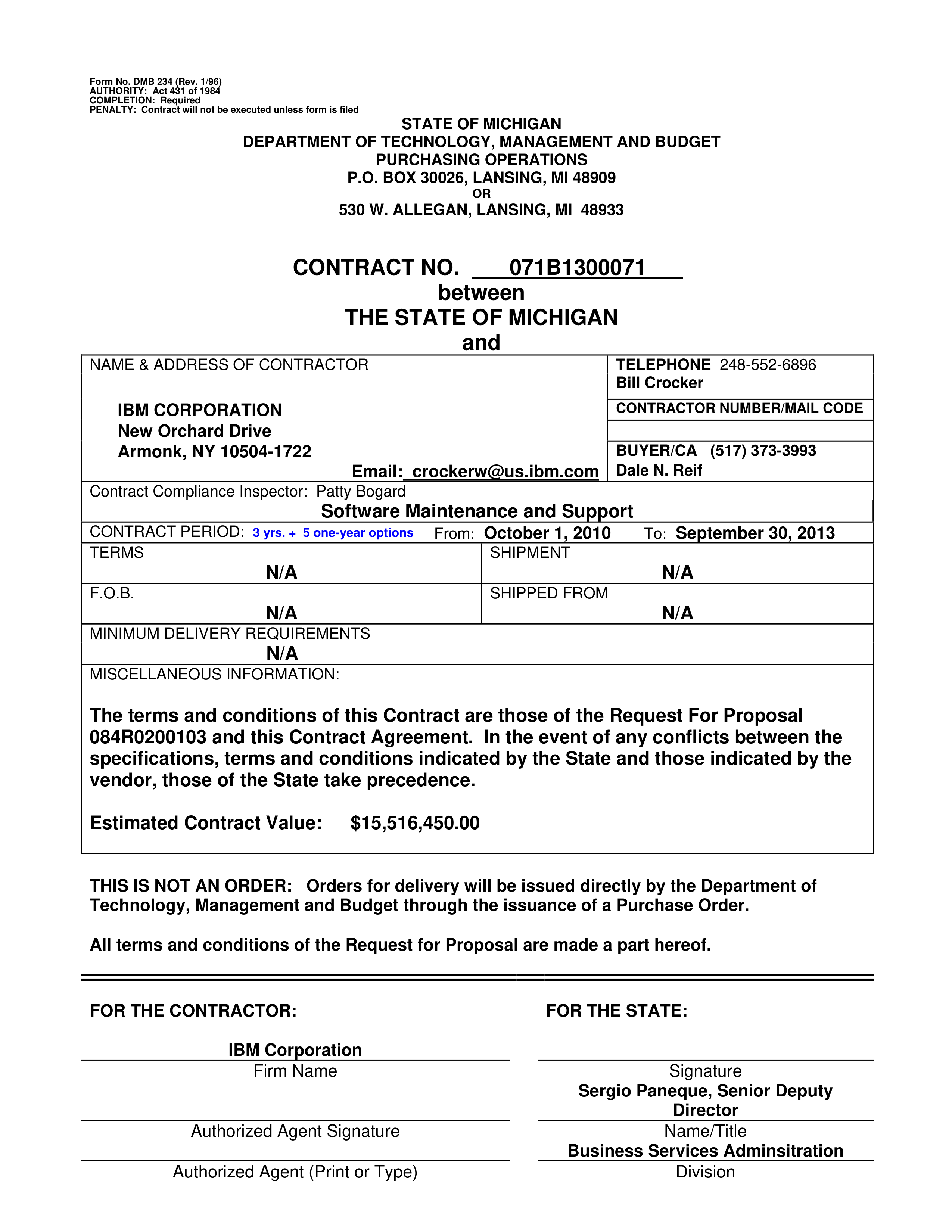 IBM Contract Change — page 169