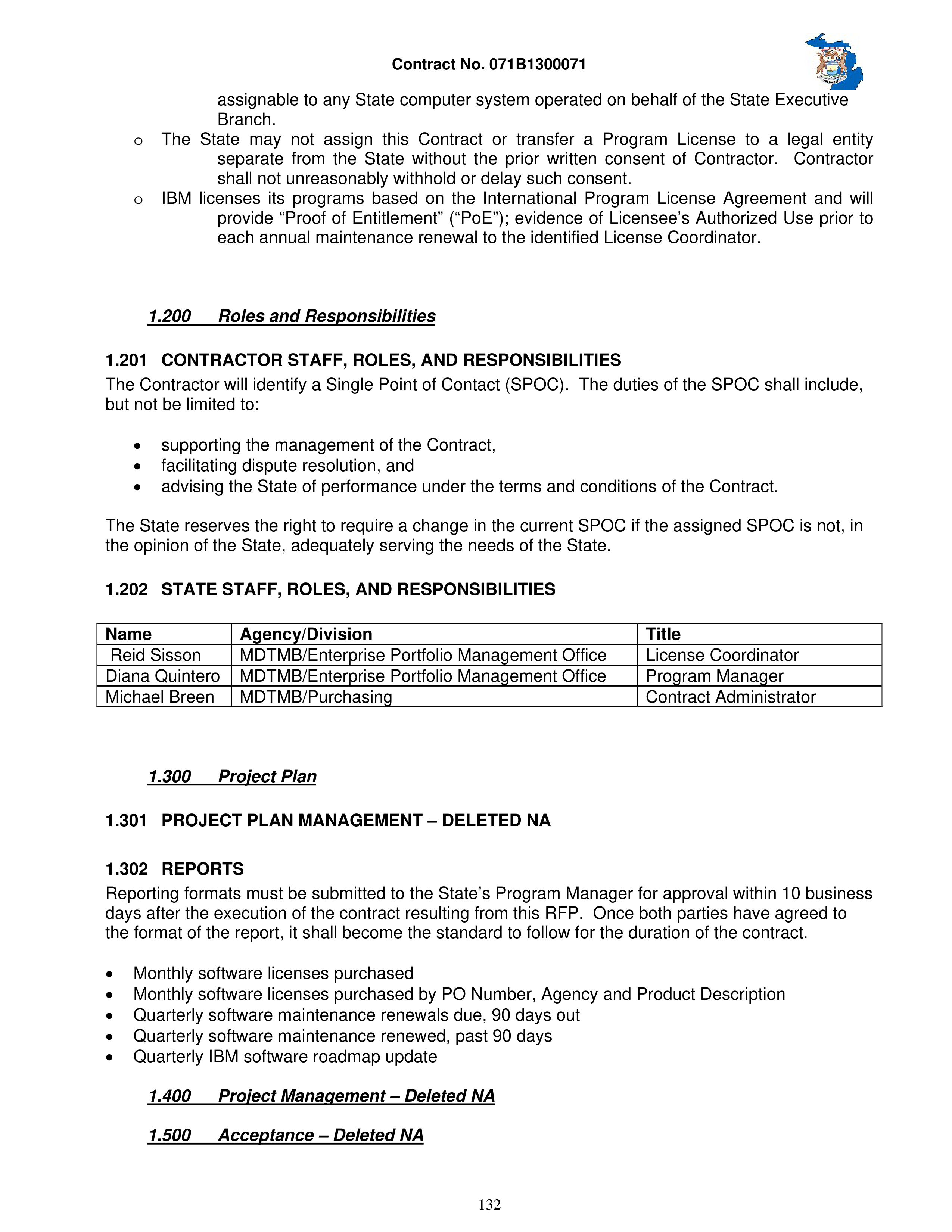IBM Contract Change — page 179