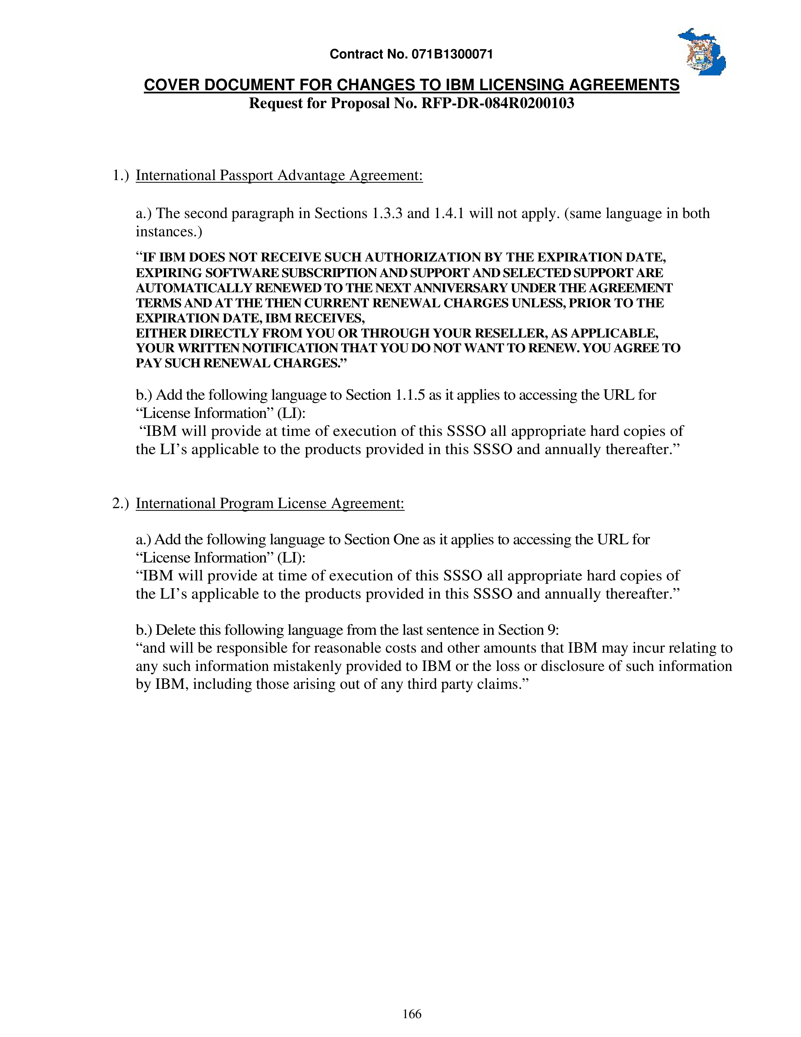 IBM Contract Change — page 213