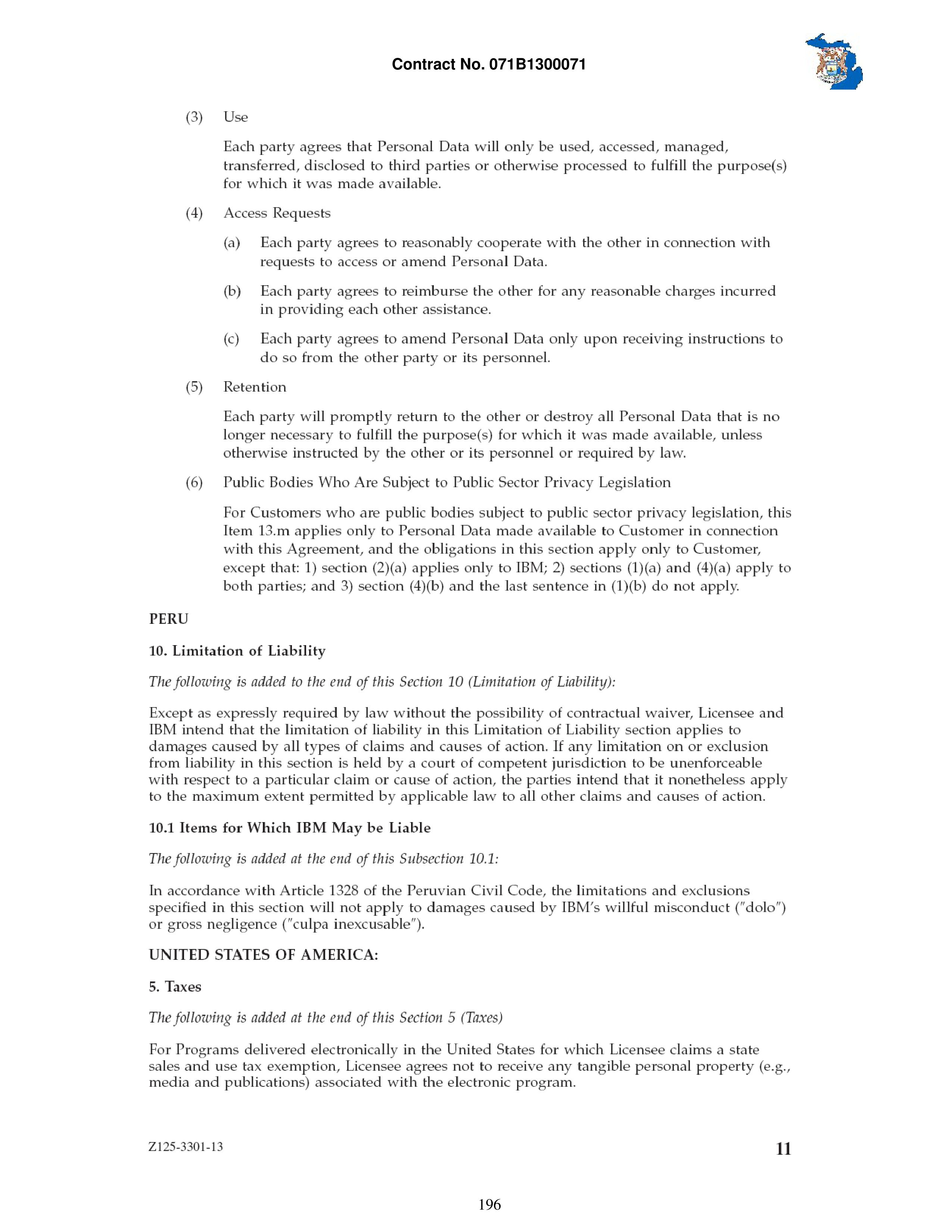 IBM Contract Change — page 243