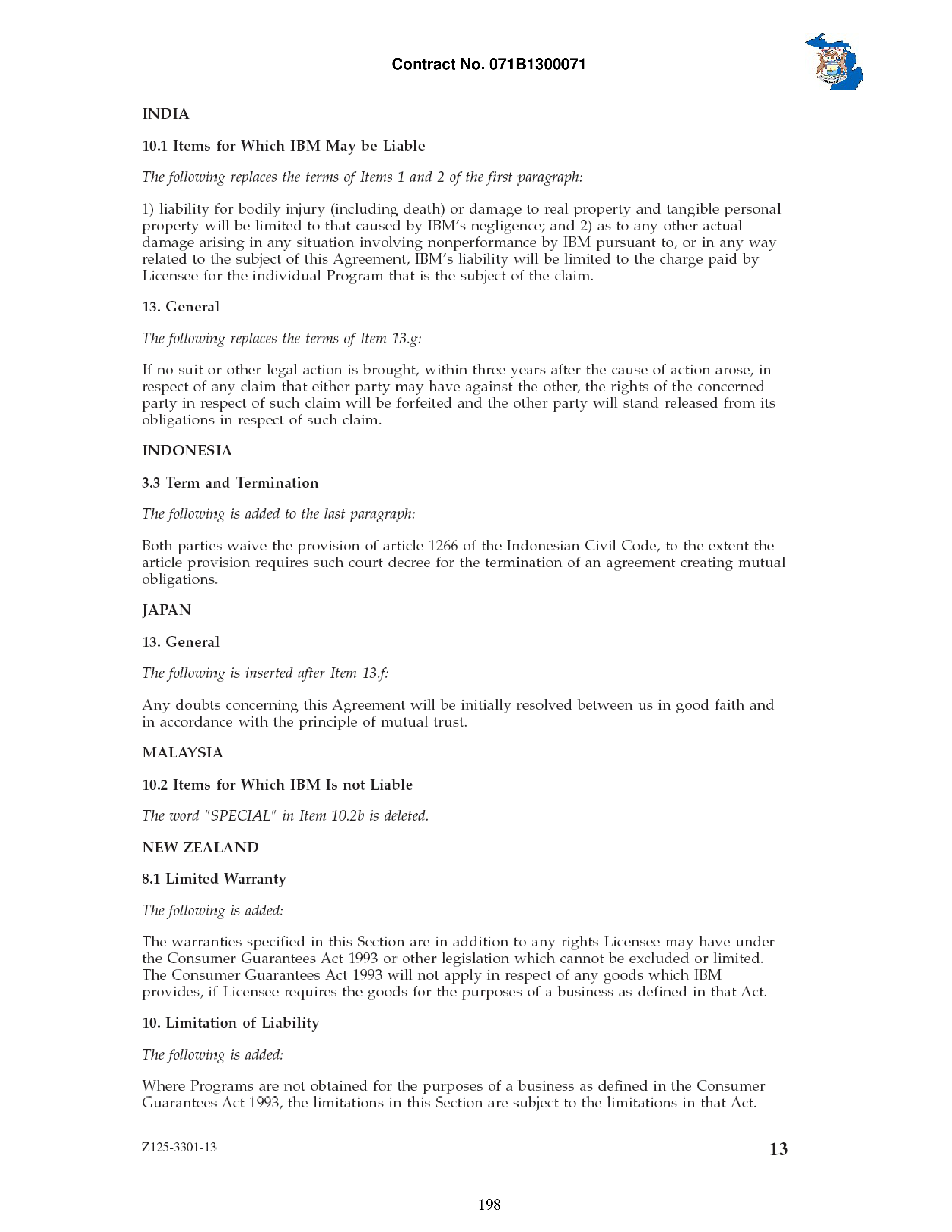 IBM Contract Change — page 245