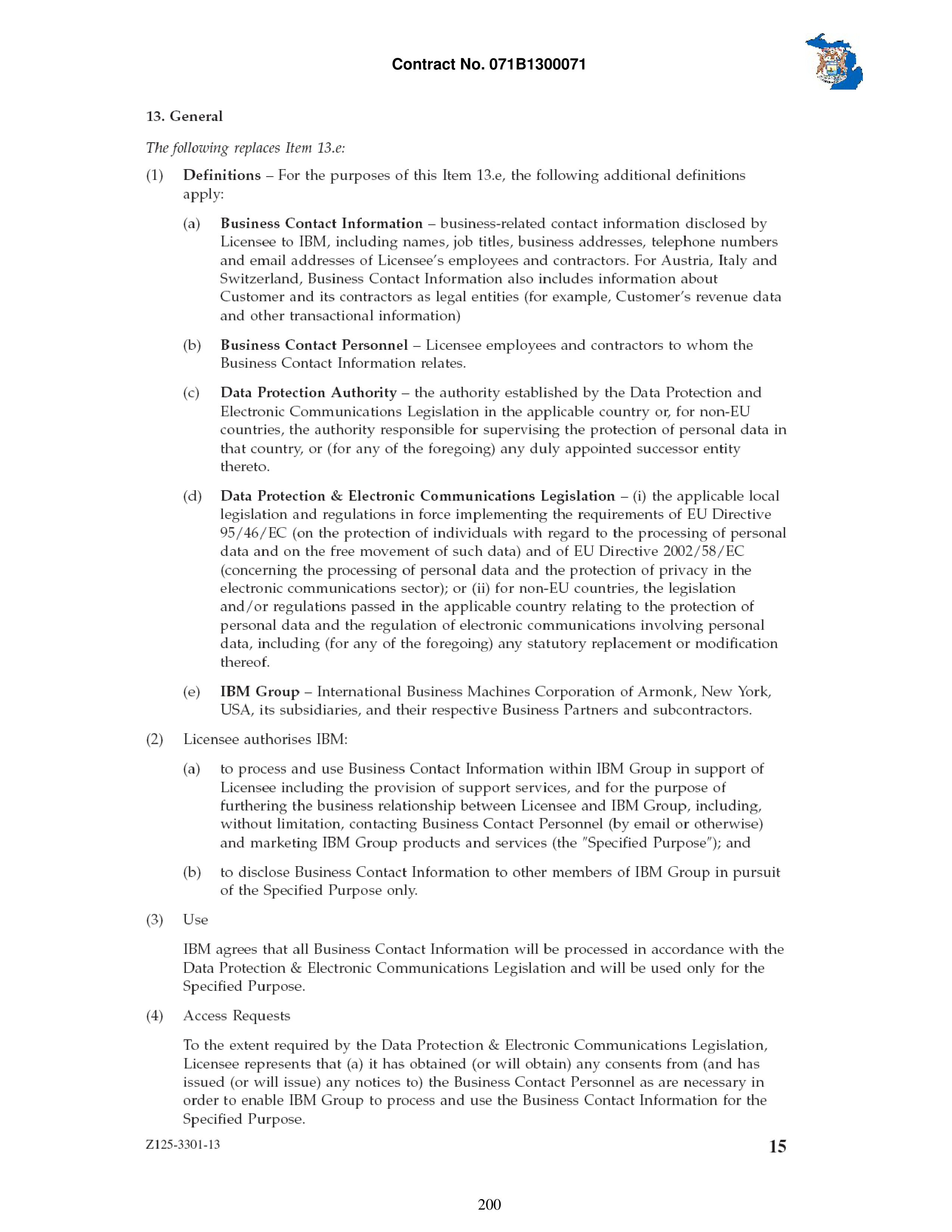 IBM Contract Change — page 247