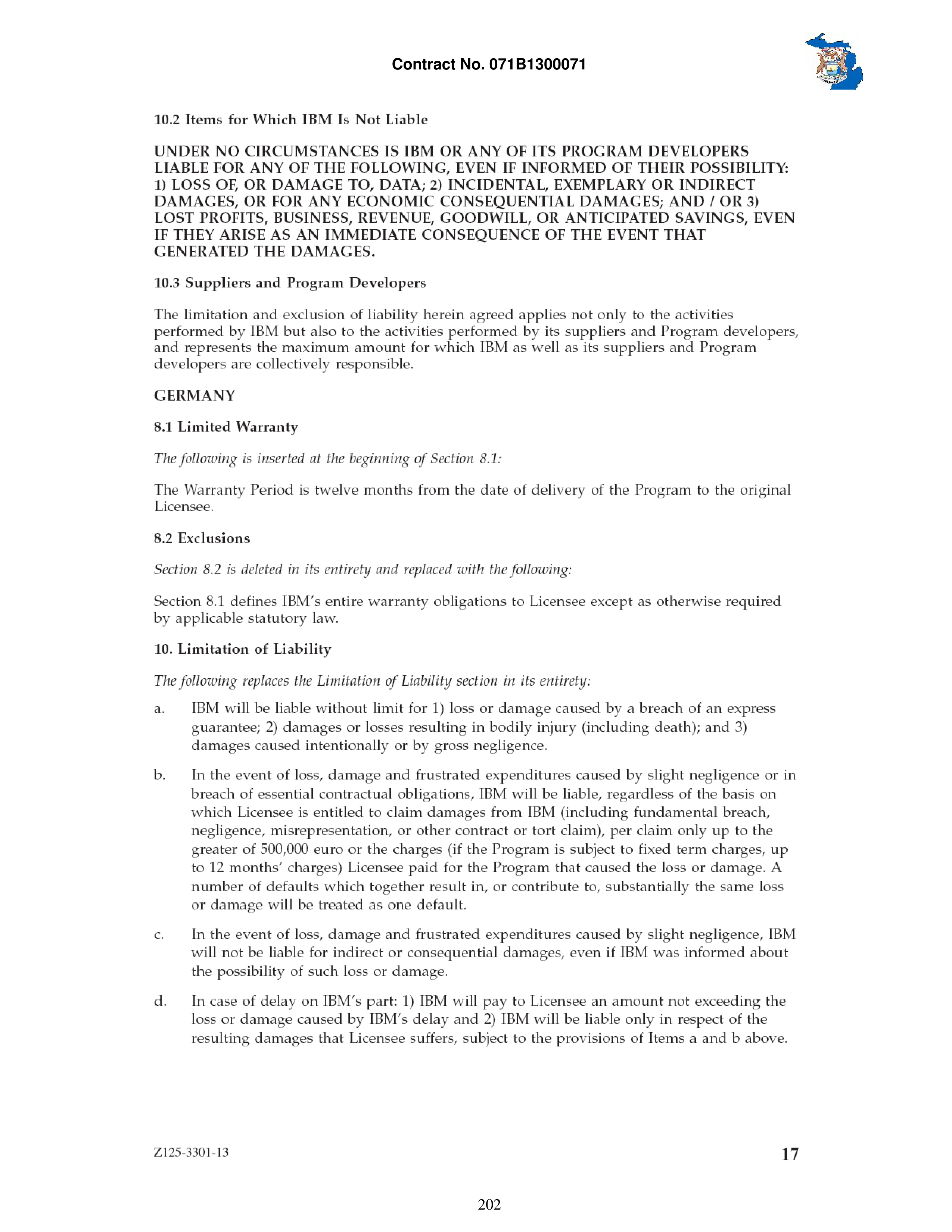 IBM Contract Change — page 249