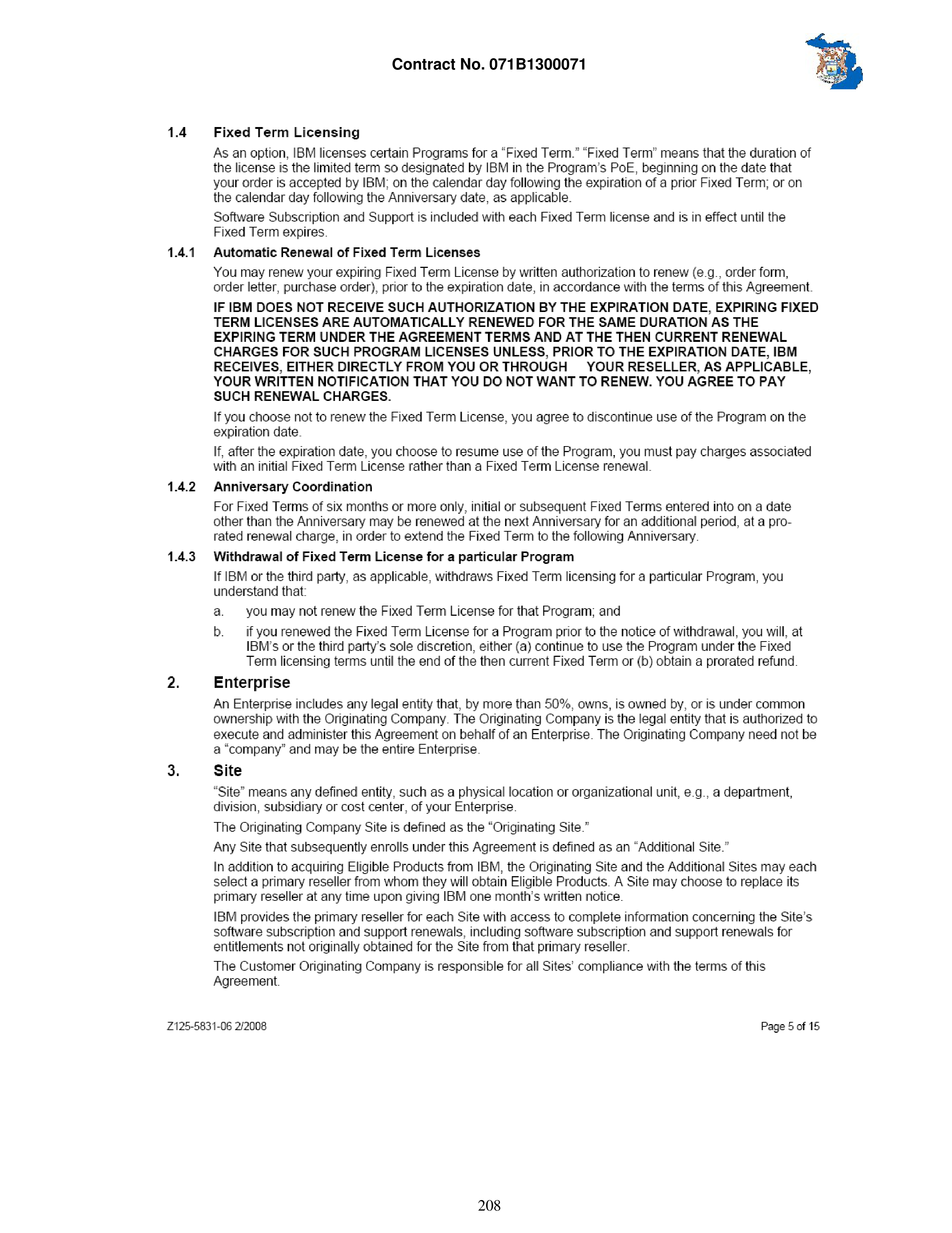 IBM Contract Change — page 255