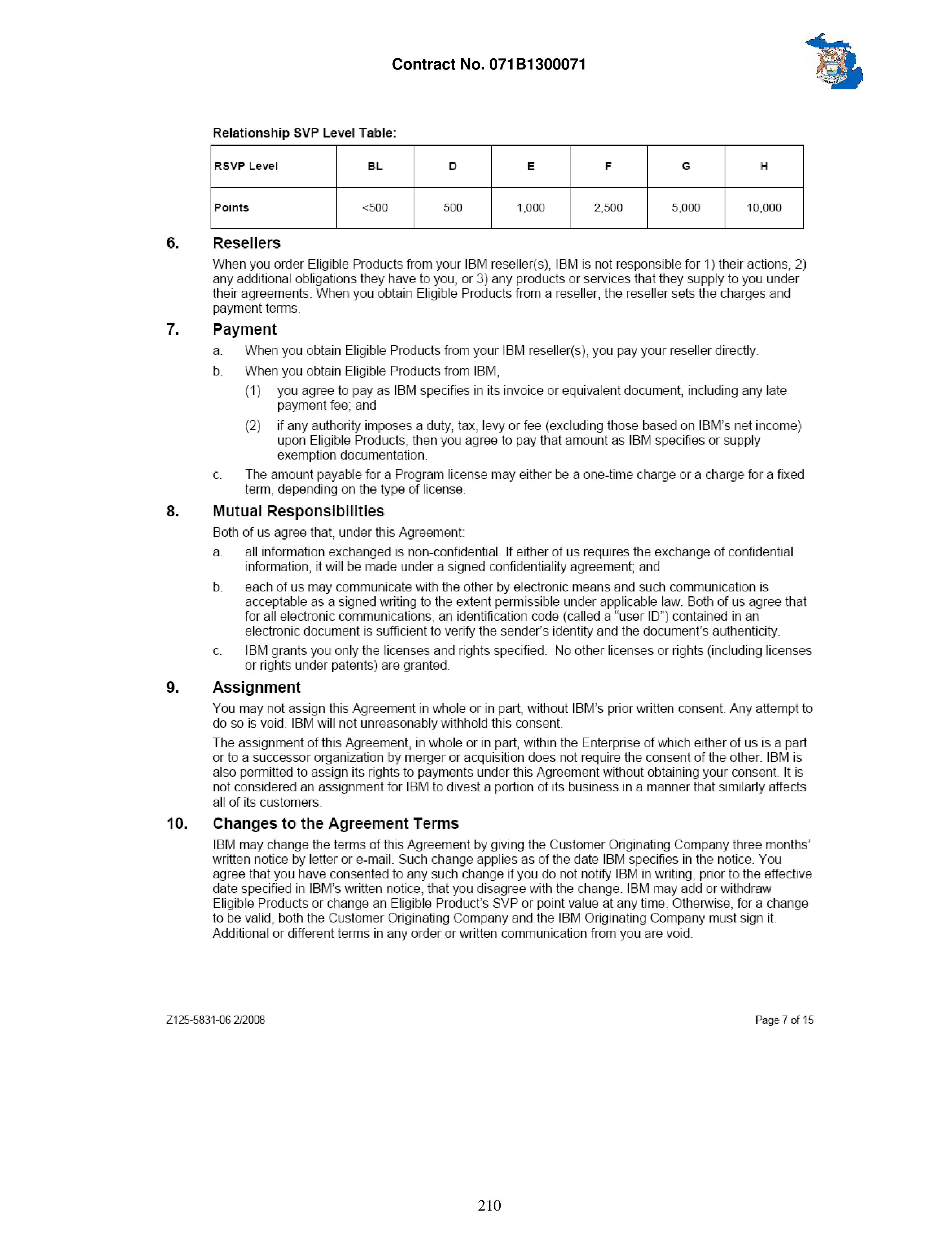 IBM Contract Change — page 257