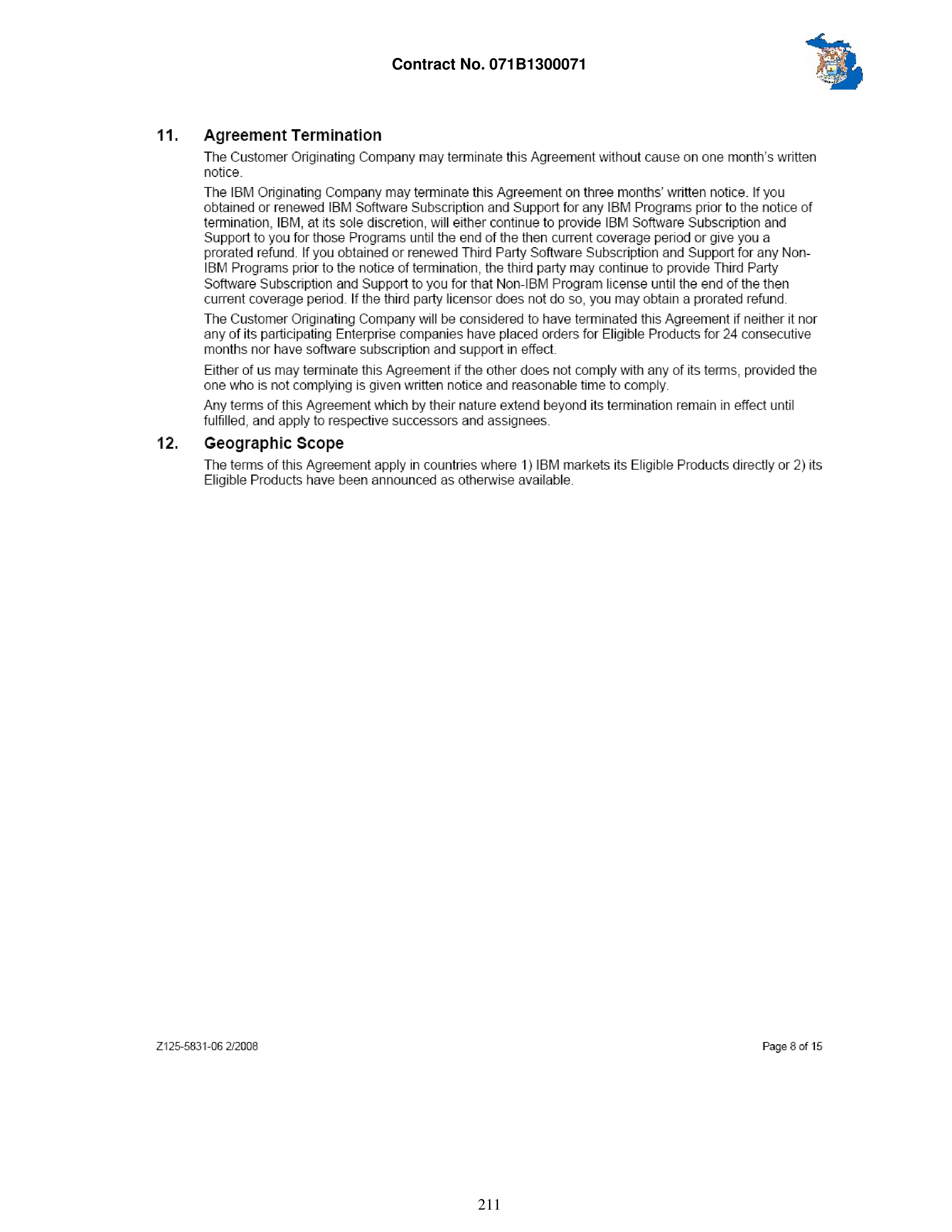 IBM Contract Change — page 258